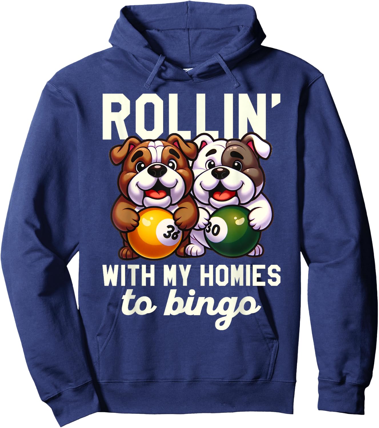 Funny Bingo Game Rollin' To Bingo Design Hoodie - Hoodie | Navy