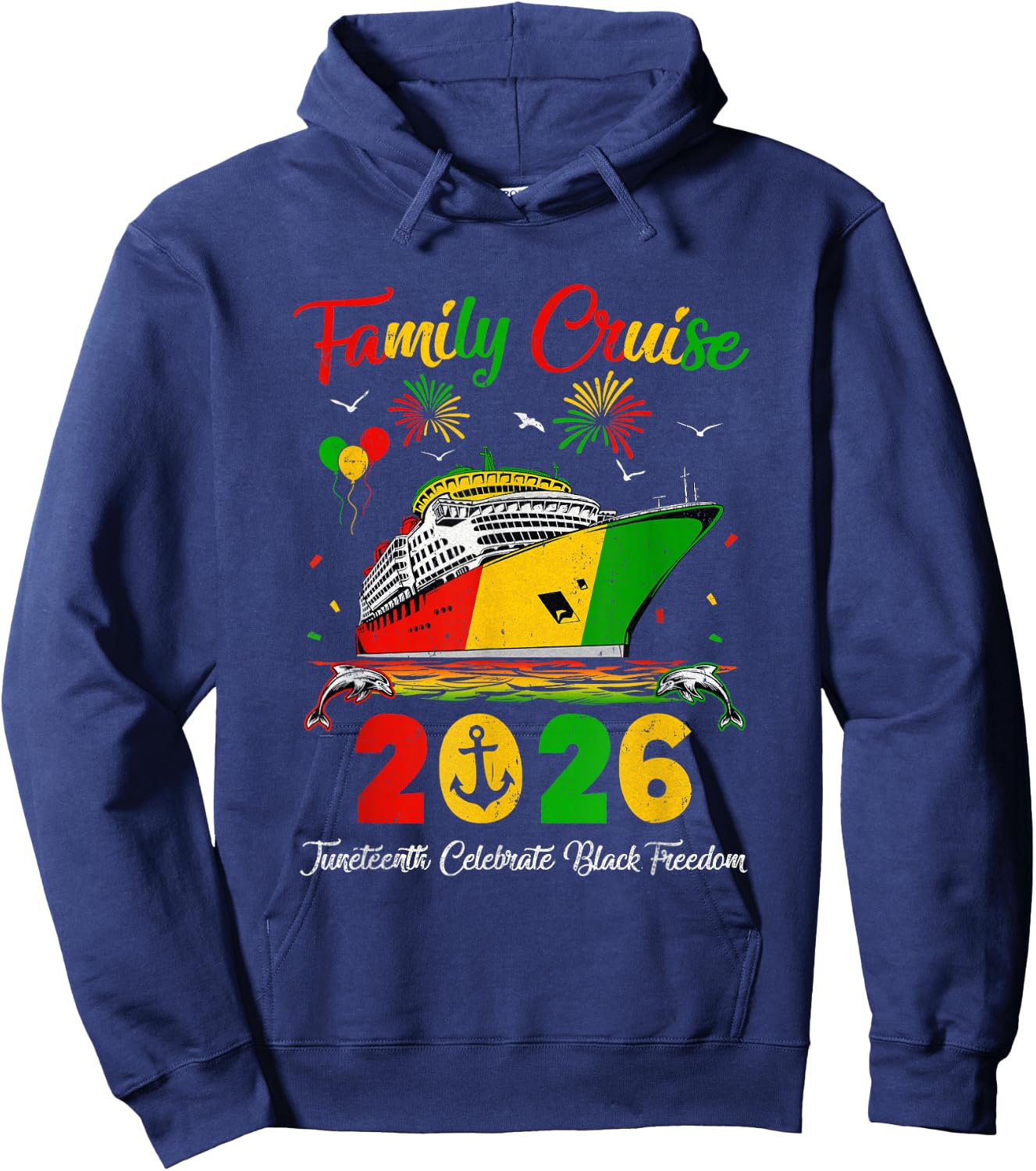 Juneteenth Family Cruise Vacation Trip 2026 Family Matching Hoodie - Hoodie | Navy