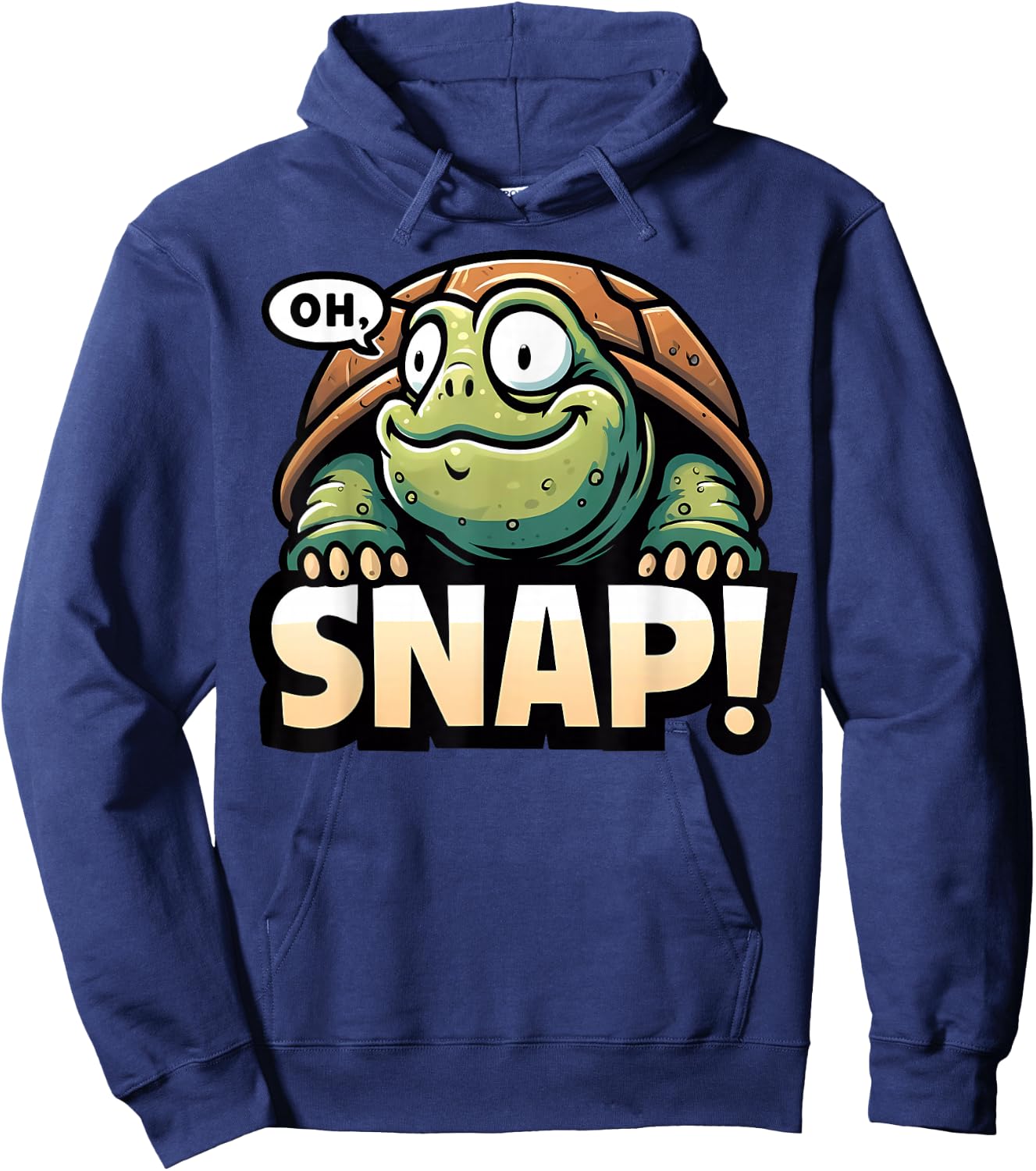 Funny Snapping Turtle Oh Snap Cute Animal Pun Humor Hoodie - Hoodie | Navy