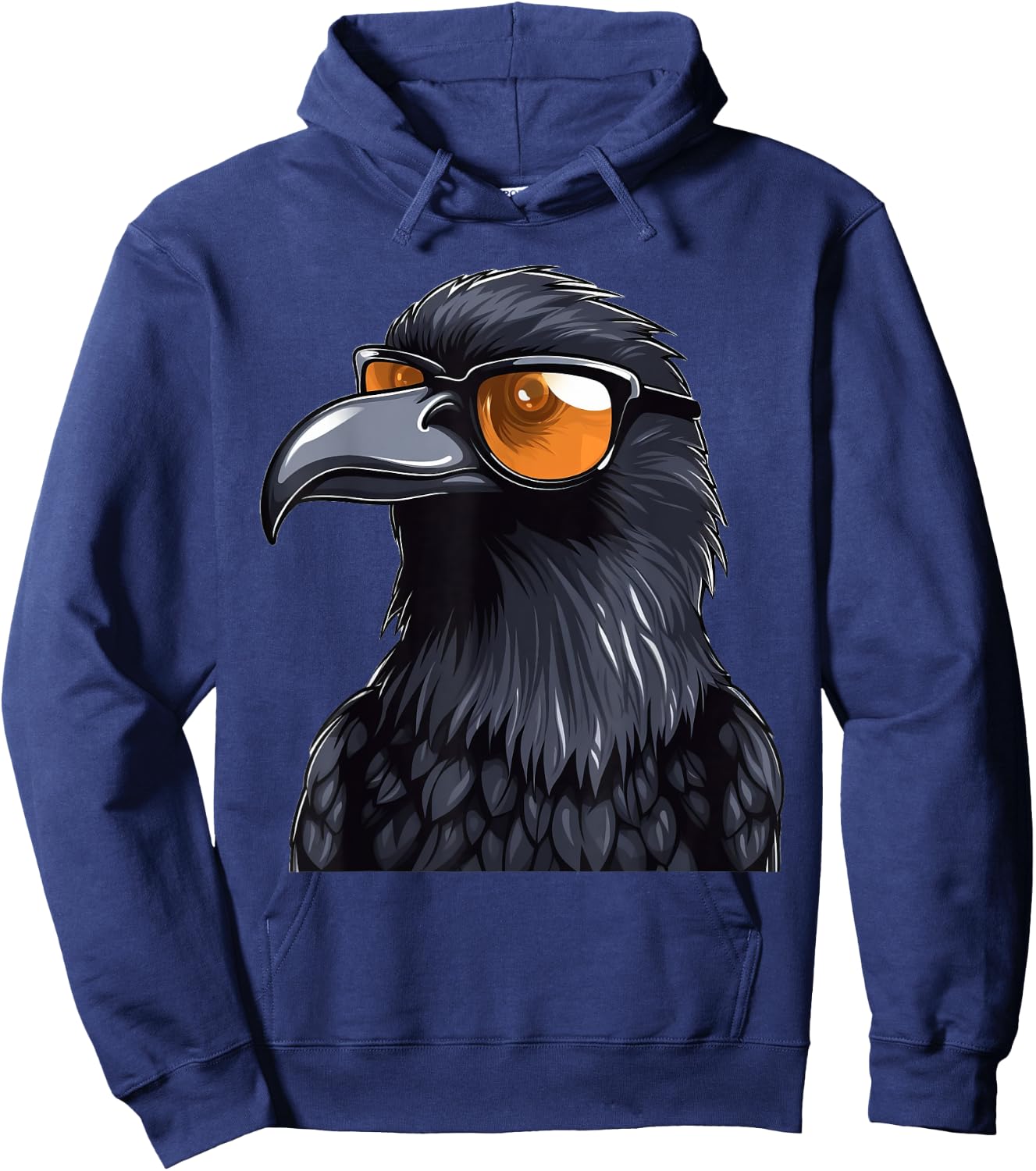 Crow Raven Bird Wearing Sunglasses Hoodie - Hoodie | Navy