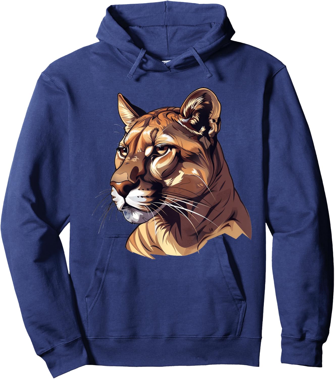 Mountain Lion Caricature Hoodie - Hoodie | Navy