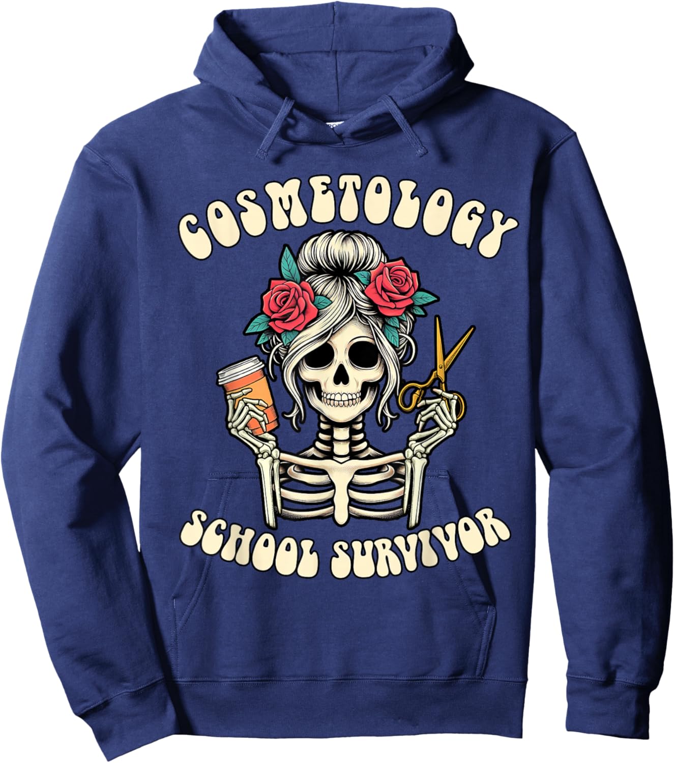 Hairstylist Grad New Hairdresser Cosmetology School Survivor Hoodie - Hoodie | Navy