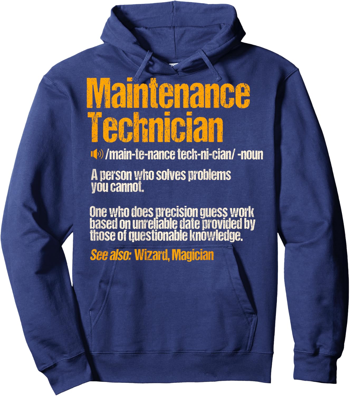 Maintenance Man Gifts Design On Back of Clothing Hoodie - Hoodie | Navy