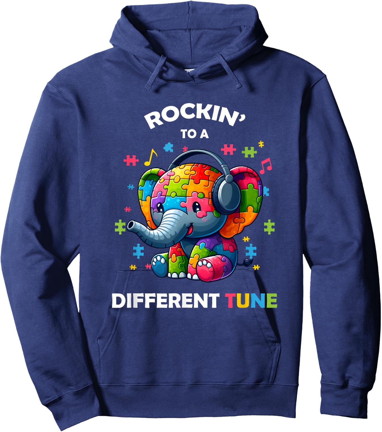 Rocking To A Different Tune Funny Autism Awareness Kids Boys Hoodie - Hoodie | Navy