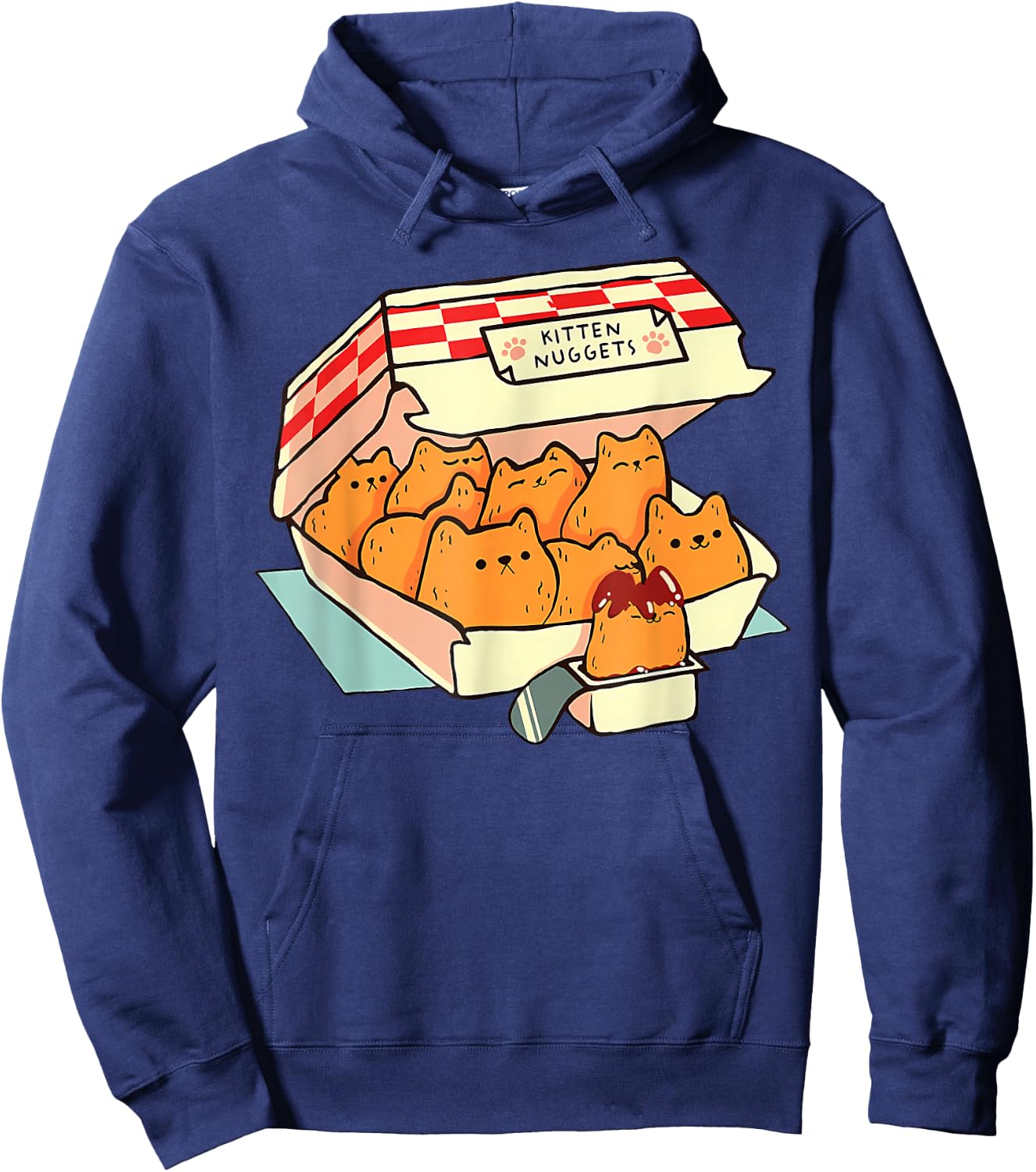 Kitten Nuggets Food Pun Cat Lover Gift Chicken Nuggets Hoodie - Hoodie | Navy