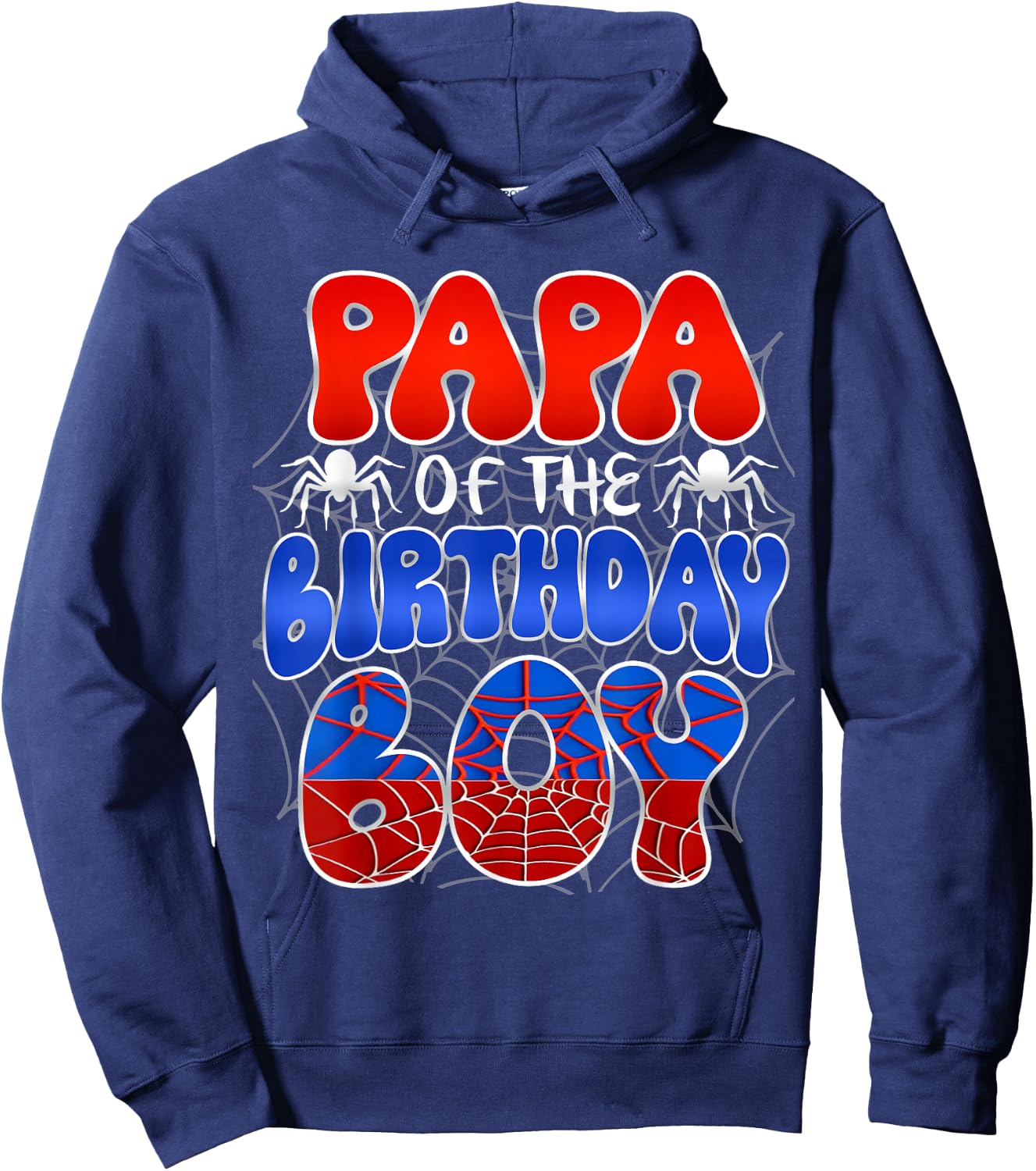 PAPA of the Birthday Boy Costume Spider Web Birthday Party Hoodie - Hoodie | Navy
