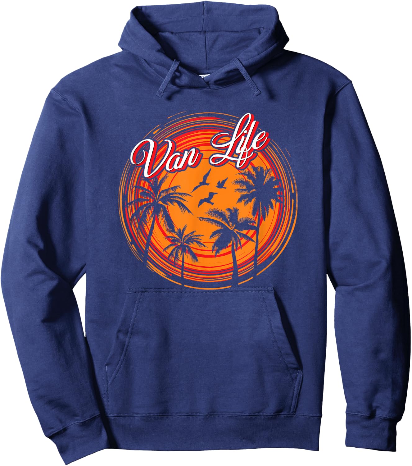 Retro Vintage Van Life is The Real Adventure Hoodie - Hoodie | Navy