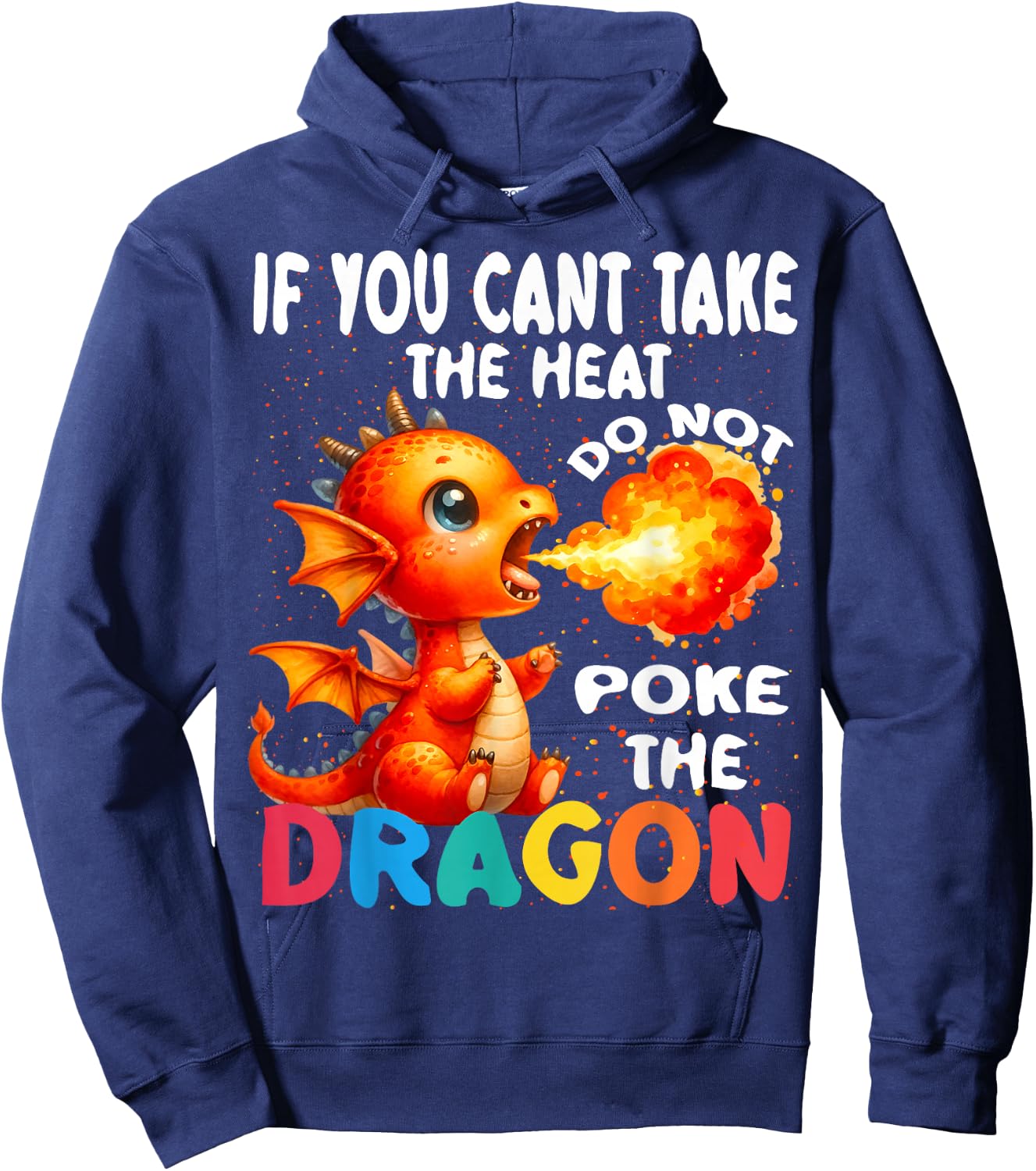 Flying Mythical Creature Cool Dragon Kids Toddler Boys Girls Hoodie - Hoodie | Navy