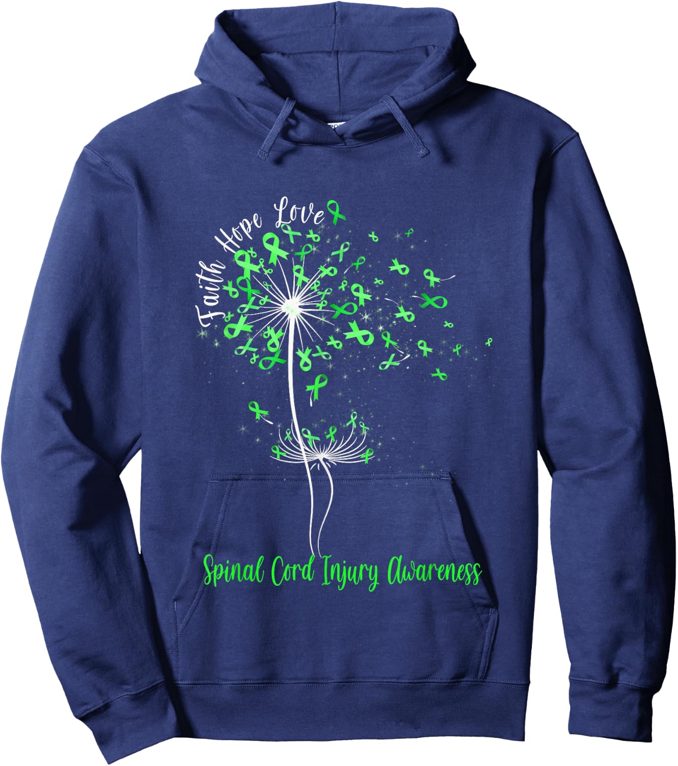 Dandelion Faith Hope Love Spinal Cord Injury Awareness Flow Hoodie - Hoodie | Navy