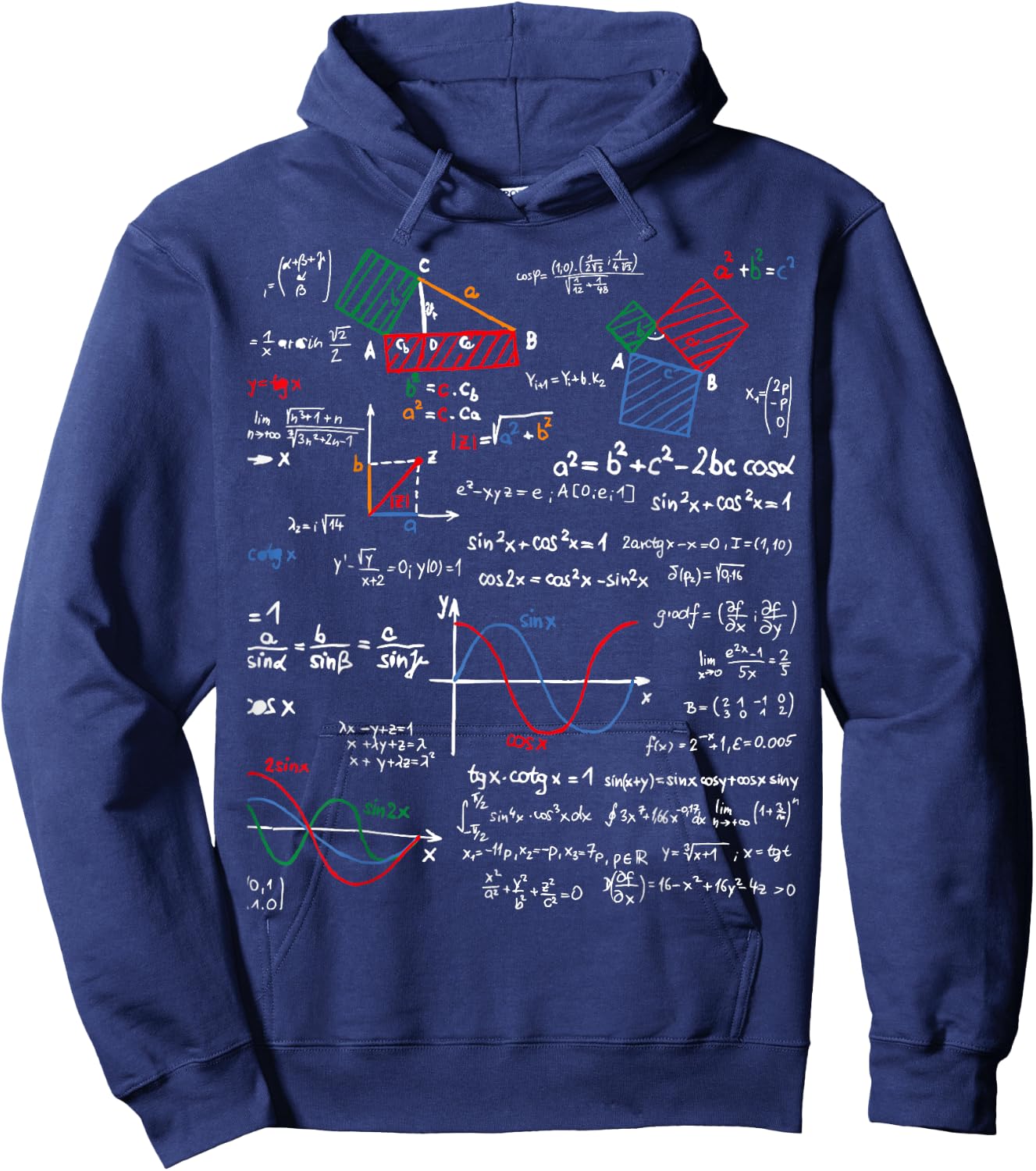 Math Teacher Formulas Cheat Sheet Cool Geek Nerd Women Kids Hoodie - Hoodie | Navy