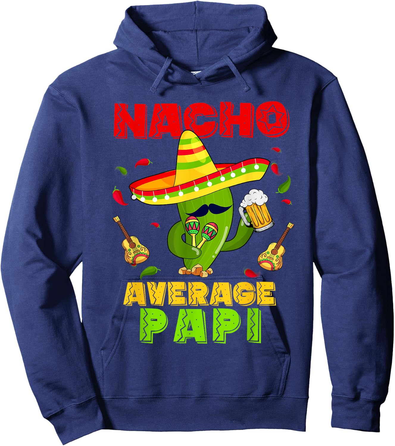 Dabbing Cactus Nacho Average Papi Cinco De Mayo Fiesta Hoodie - Hoodie | Navy