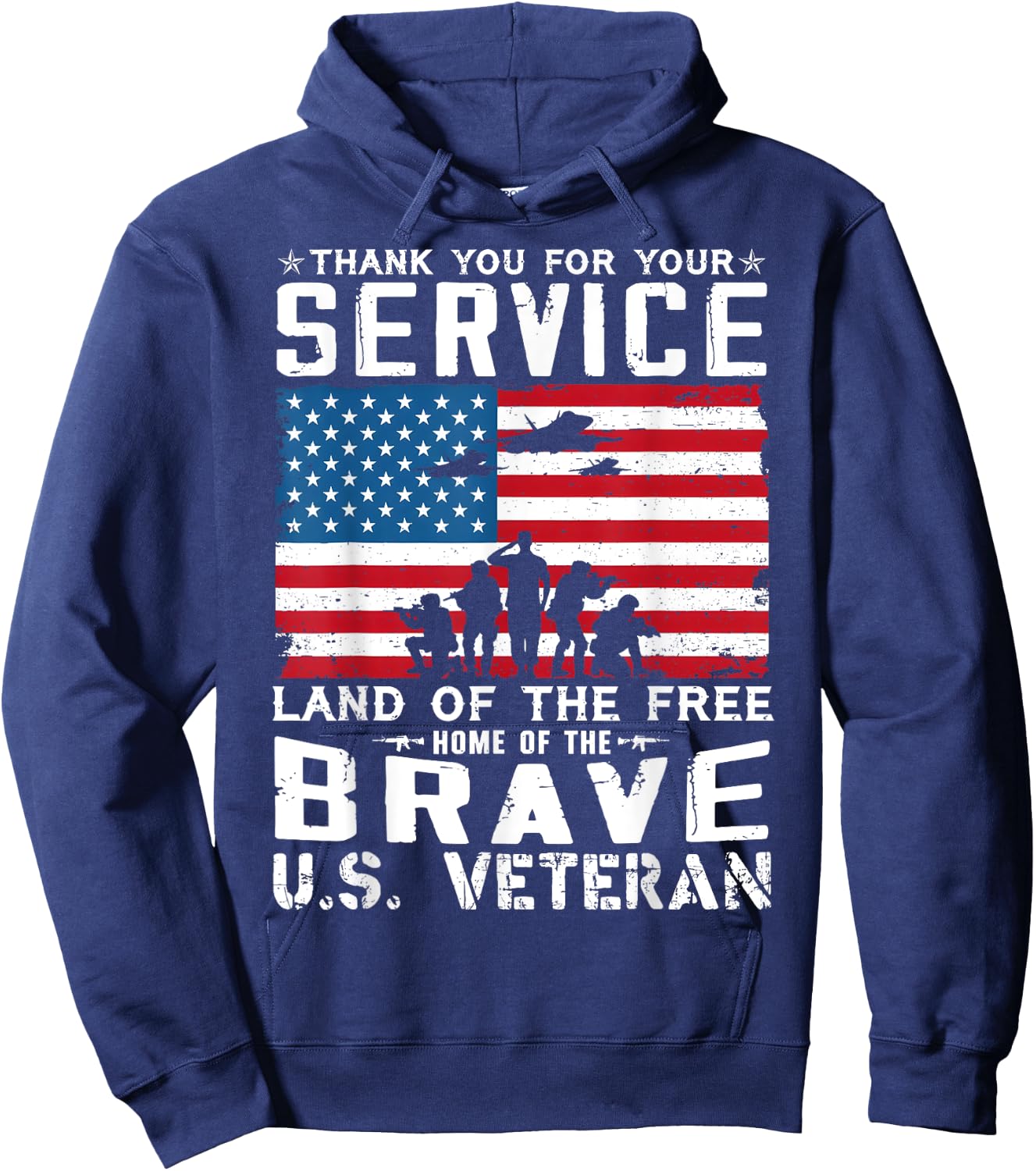 Home Of The Free Because Of The Brave Veteran Hoodie - Hoodie | Navy