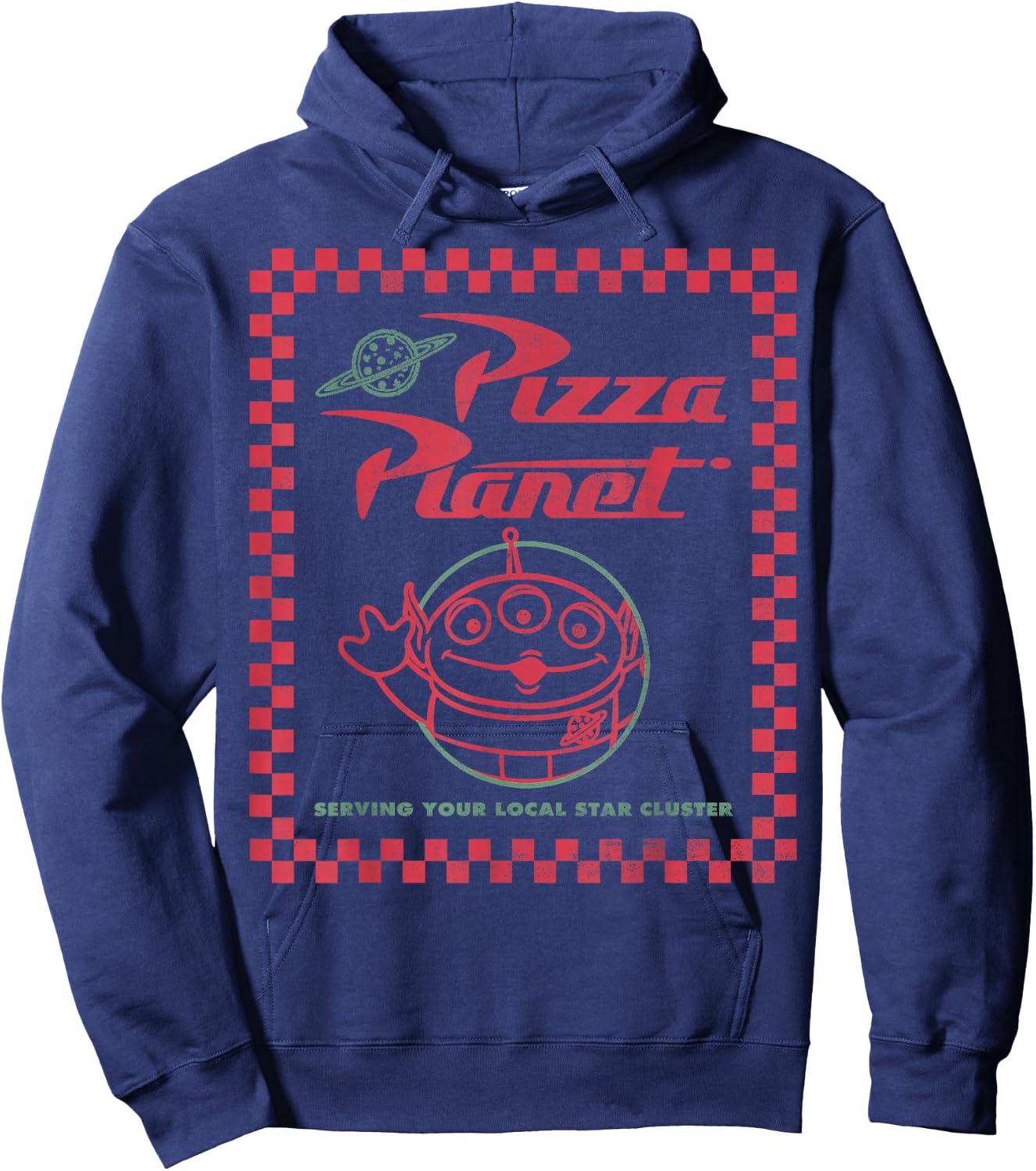 Disney Pixar Toy Story Alien Pizza Planet Box Art Hoodie - Hoodie | Navy