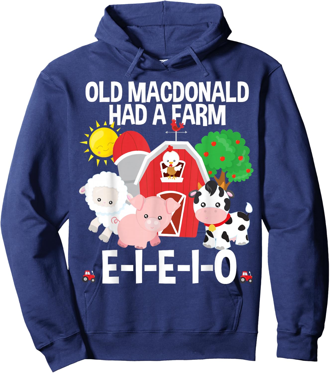 Toddler Kids Old MacDonald Had a Farm E-I-E-I-O Nursery Song Hoodie - Hoodie | Navy