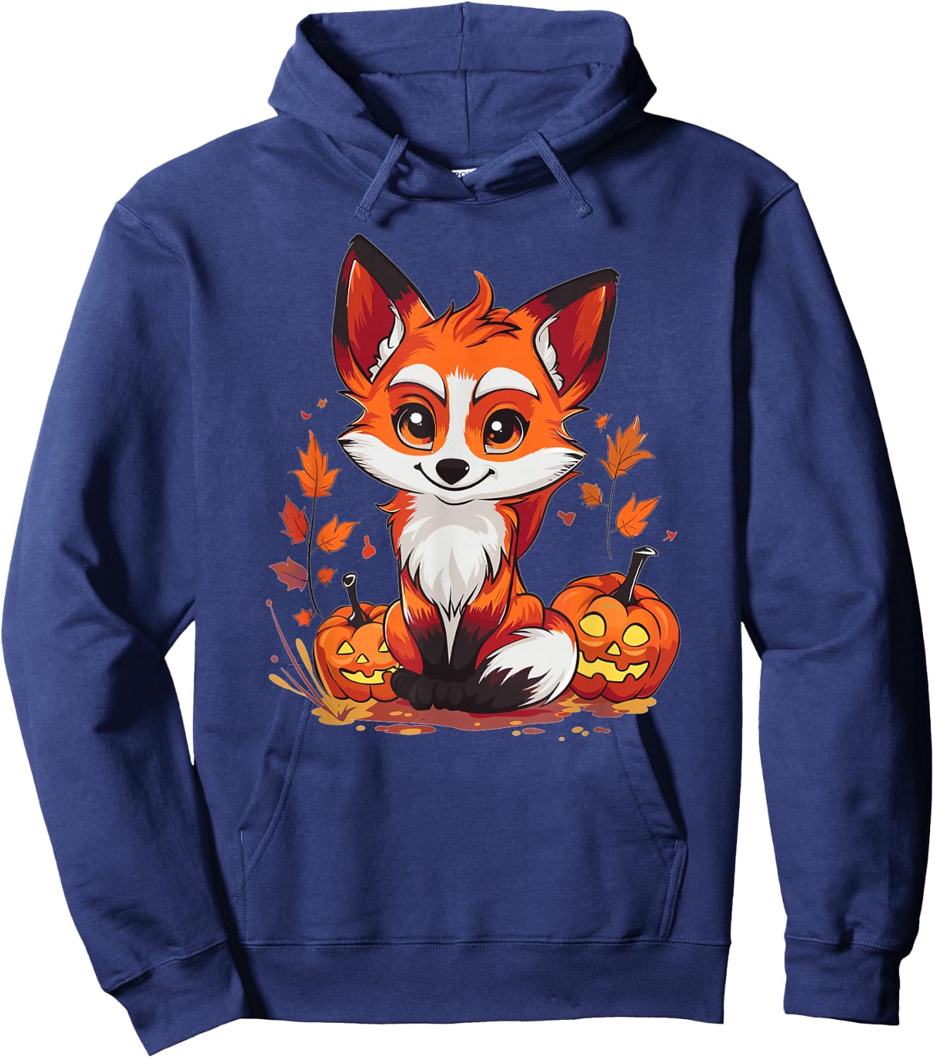 Cute Fox With Pumpkin I Halloween Hoodie - Hoodie | Navy