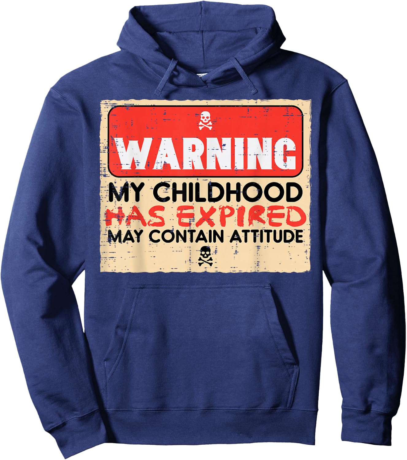 18th Birthday Warning Childhood Expired 18 Years Men Women Hoodie - Hoodie | Navy