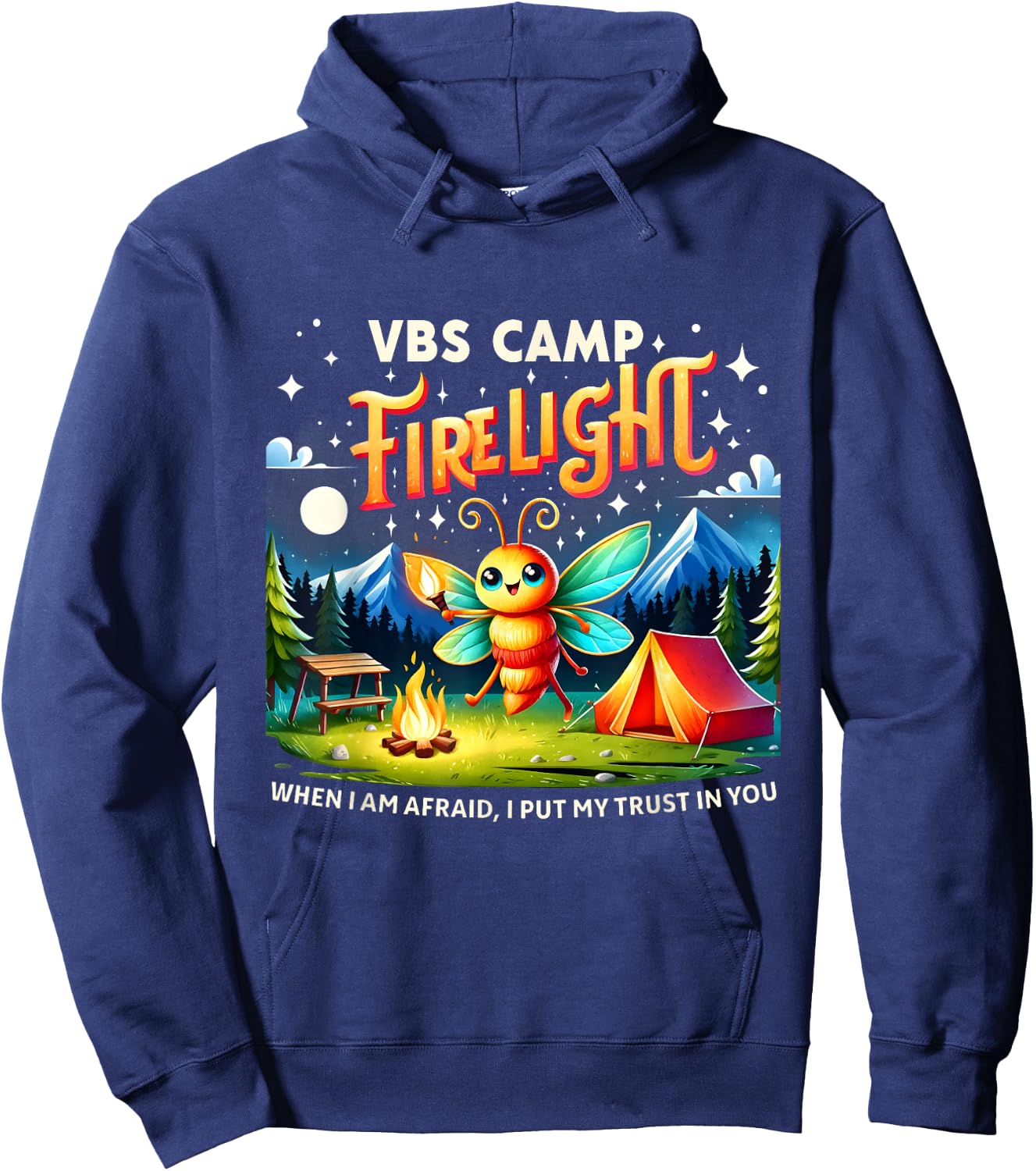 Vacation Bible School Camp Firelight VBS Camp Firework 2024 Hoodie - Hoodie | Navy