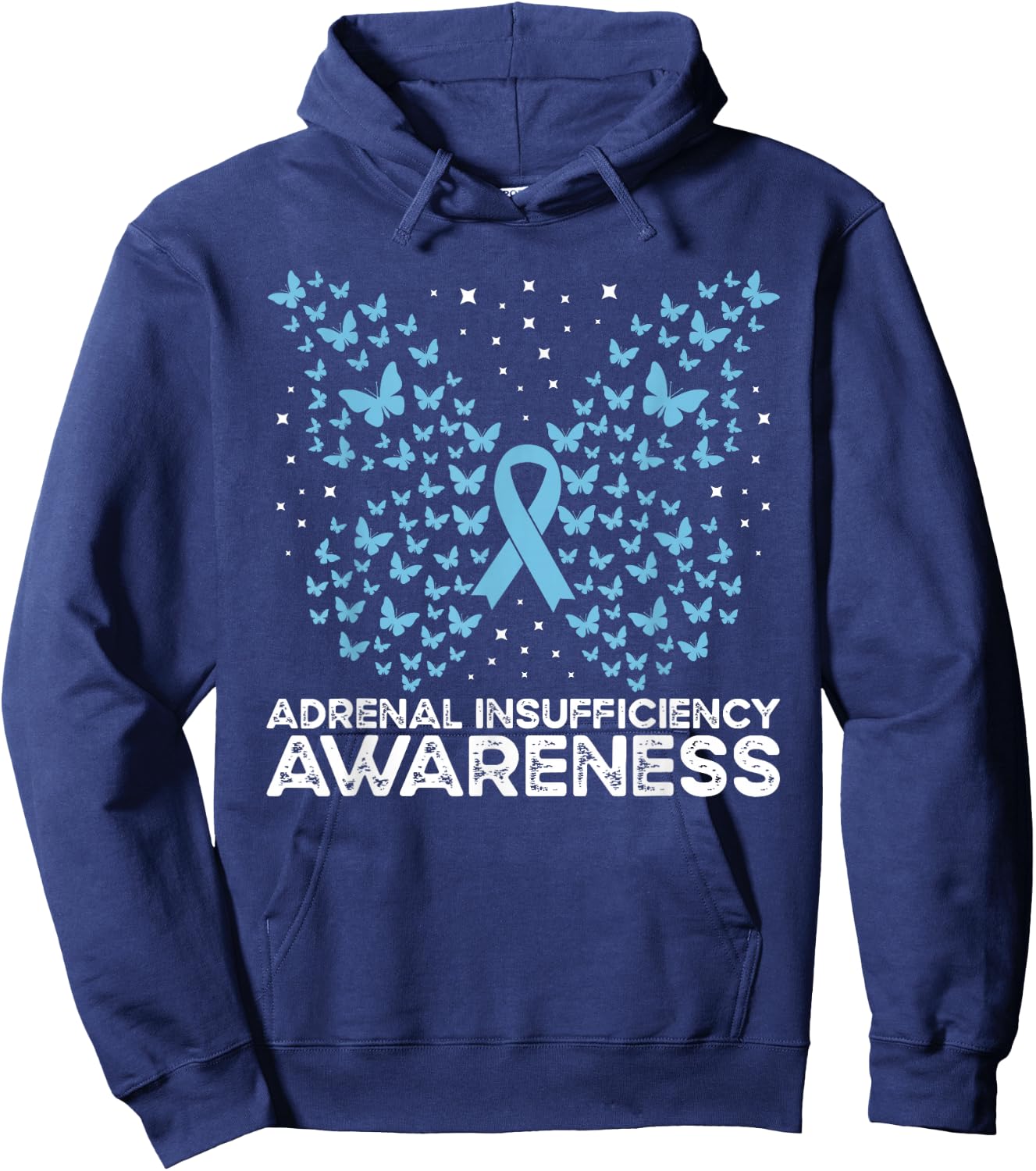 Adrenal Insufficiency Awareness Butterfly Hoodie - Hoodie | Navy