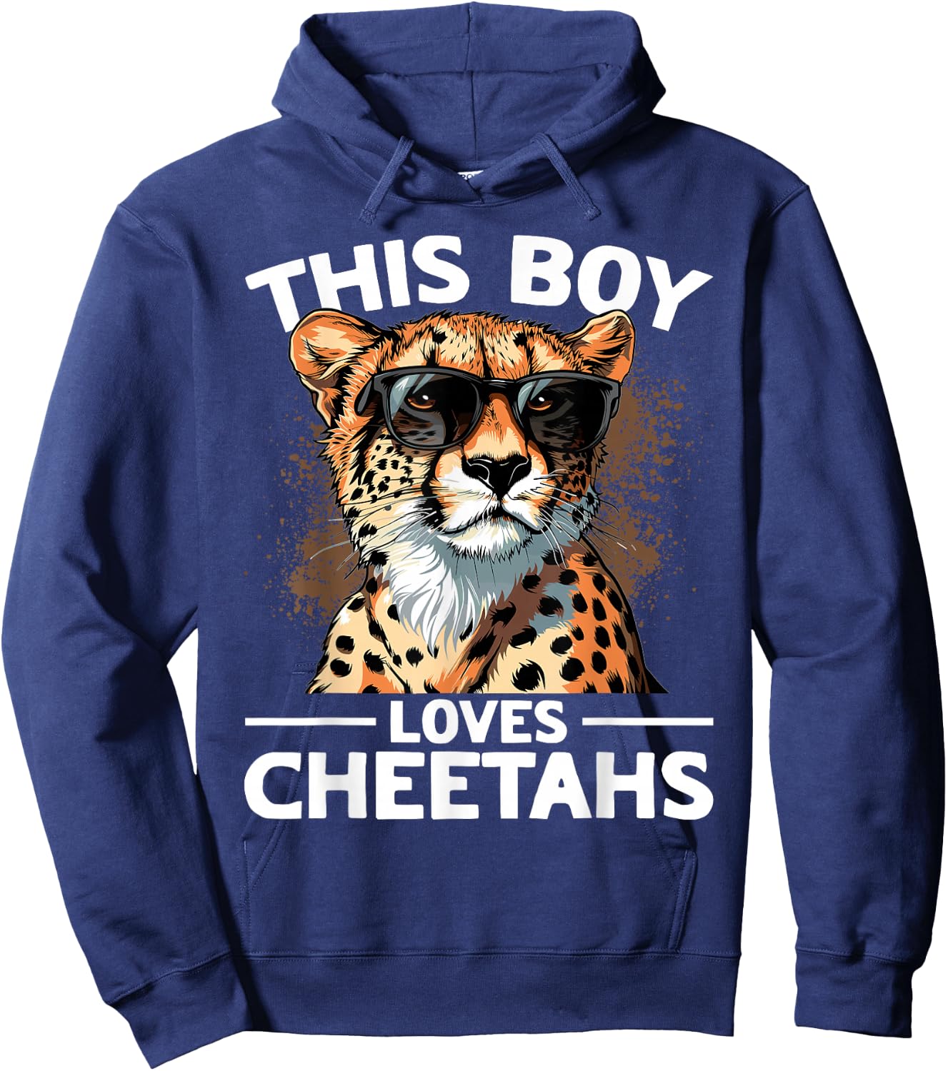 Funny Cheetah Animal This Boy Loves Cheetahs Hoodie - Hoodie | Navy