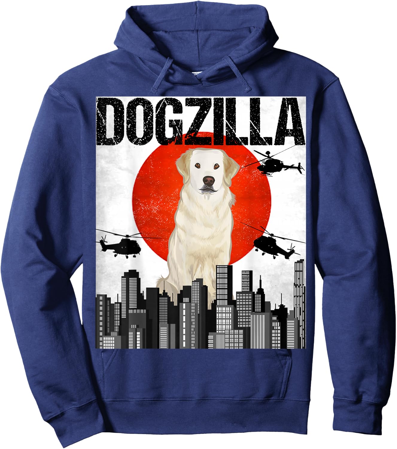 Chienzilla Dogzilla Japanese Kuvasz Hoodie - Hoodie | Navy