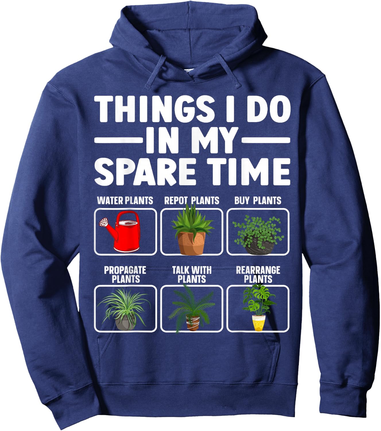 Funny Plant Art Women Gardener Plant Lover Gardening Hoodie - Hoodie | Navy