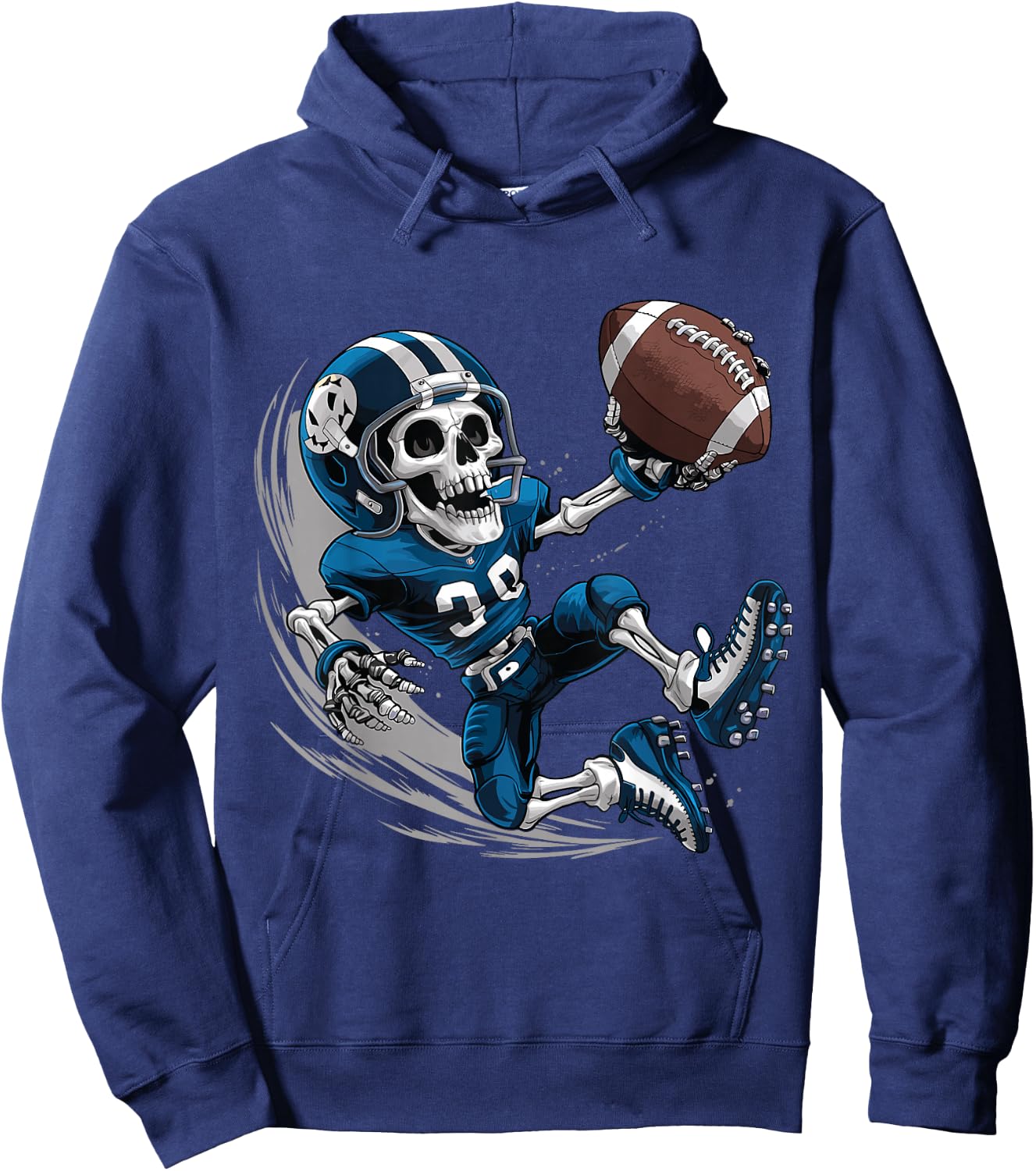 American Football Skeleton Halloween Men Boys Football Fan Hoodie - Hoodie | Navy