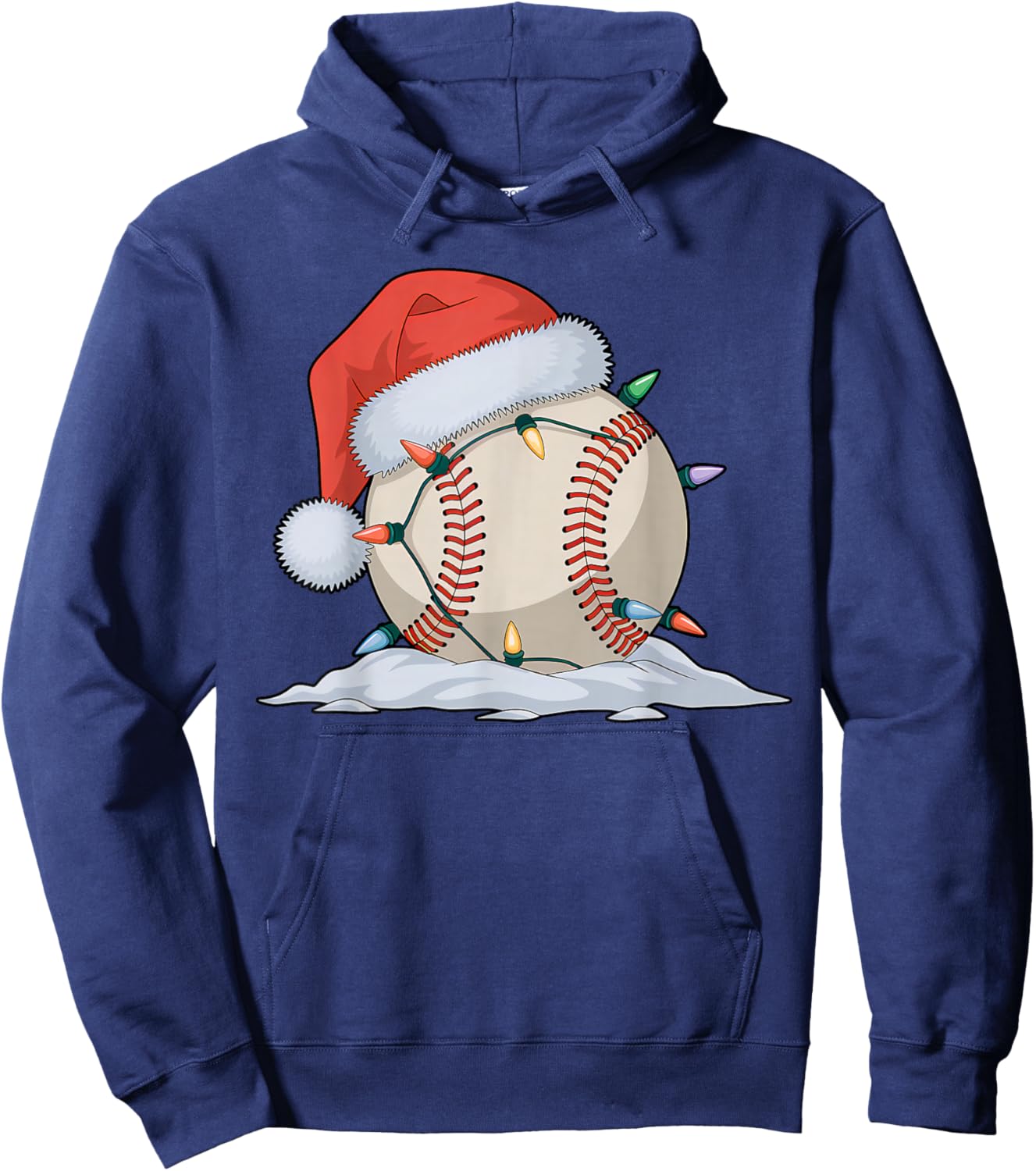 Christmas Baseball Player Santa Sports Design Boys Hoodie - Hoodie | Navy