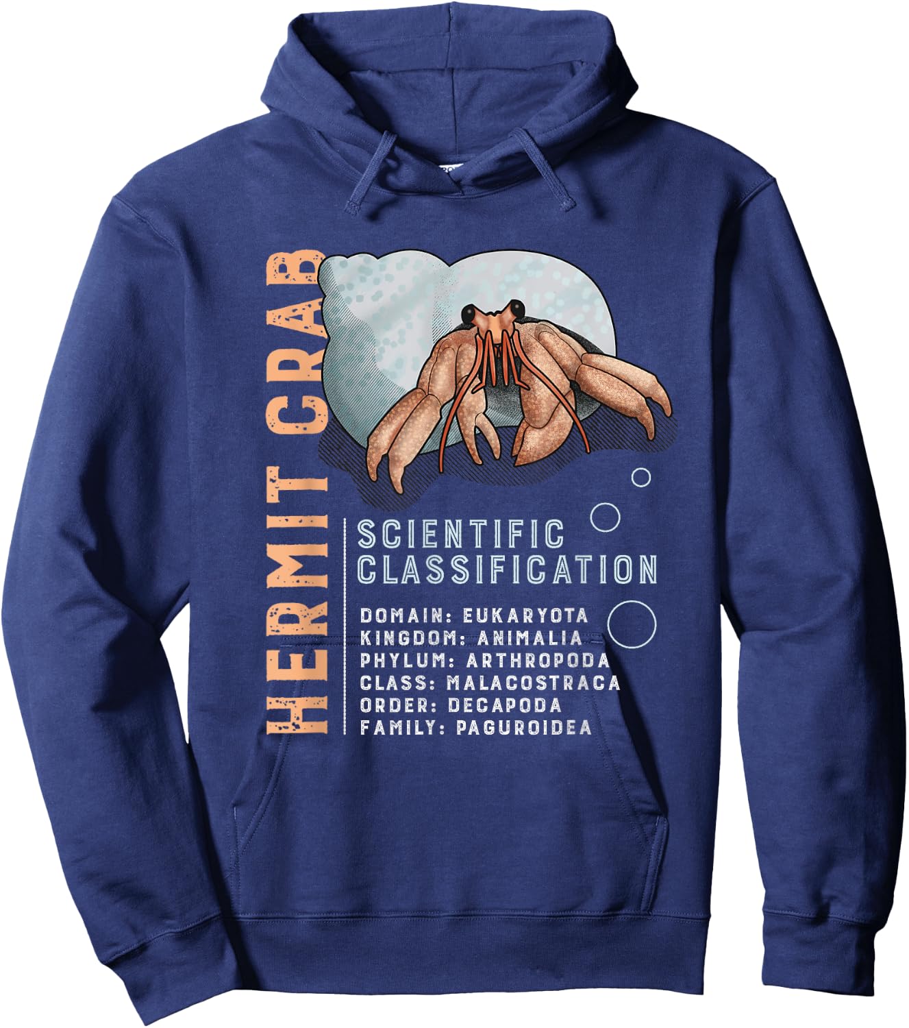 Hermit Crab STEM Science Classification Kids, Women's, Men's Hoodie - Hoodie | Navy