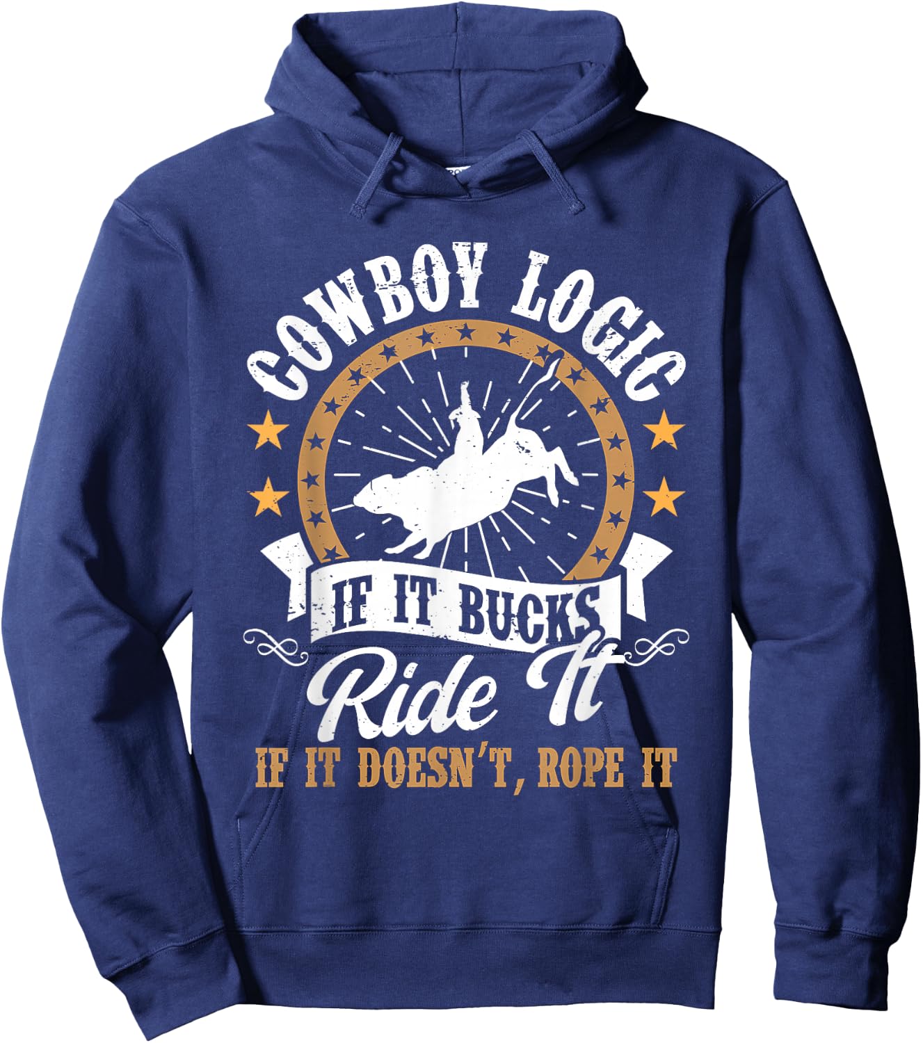 Howdy Equestrian Wild West Country Music Rider Rodeo Cowboy Hoodie - Hoodie | Navy