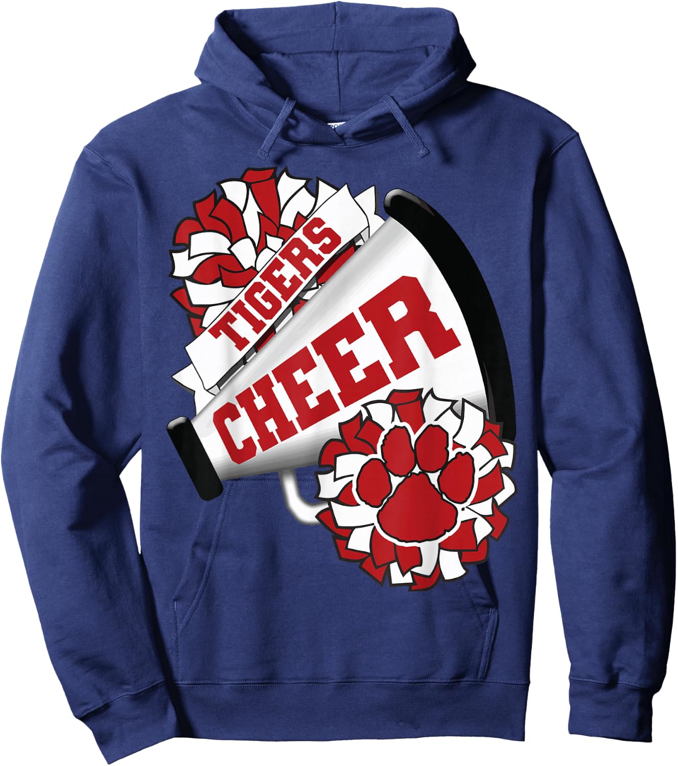 Tigers Cheerleading Back To School Cheer Team Spirit Red Hoodie - Hoodie | Navy