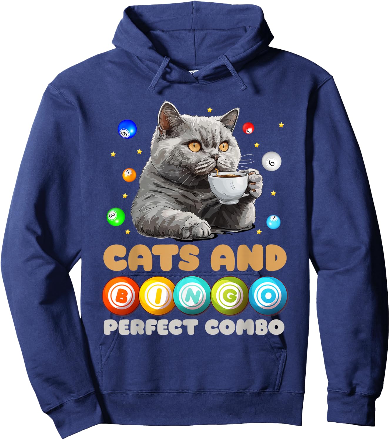 Bingo Player Cats and Bingo Perfect Combo Funny Hoodie - Hoodie | Navy