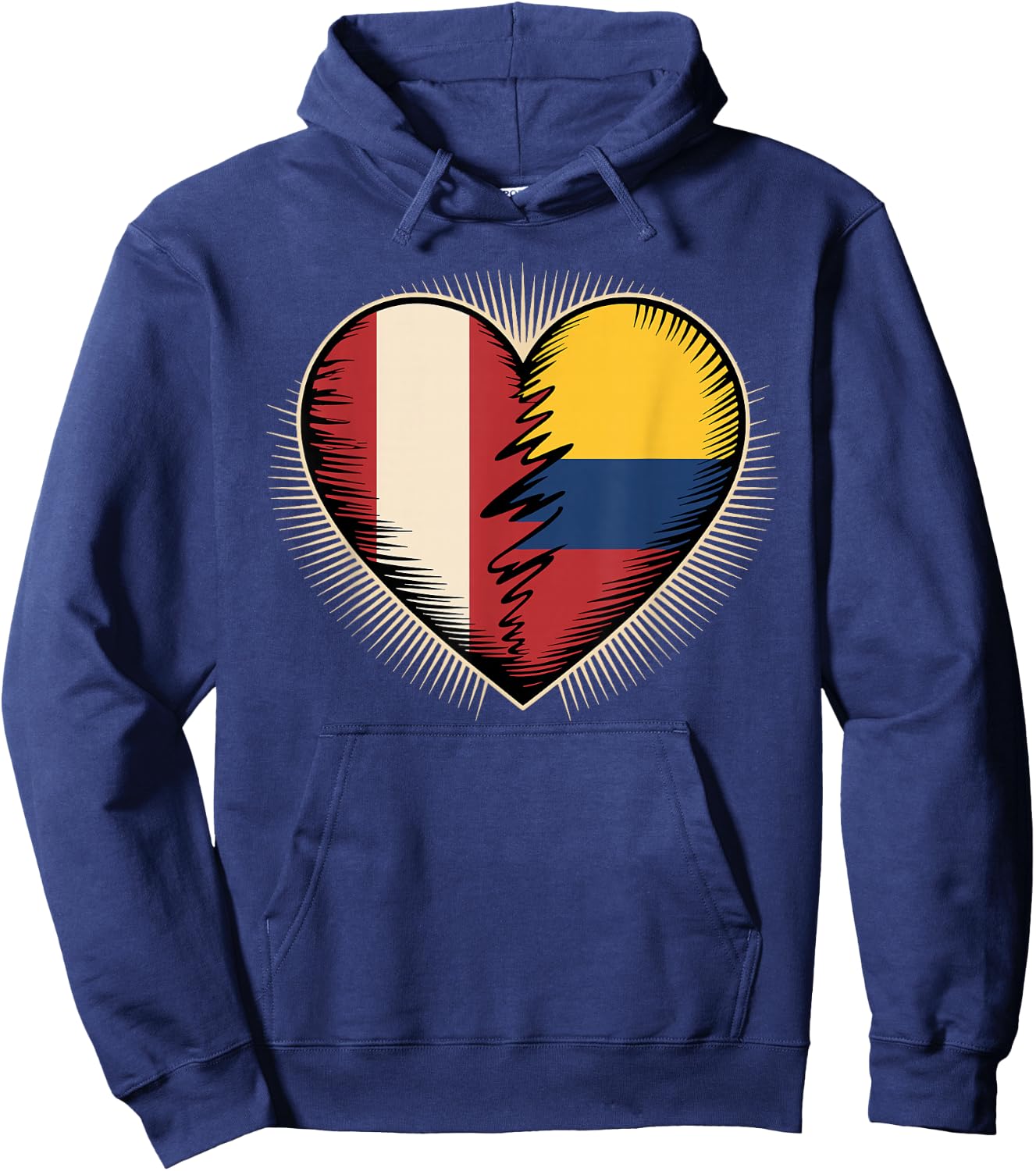 Half Peruvian Colombian Roots Peru Colombia Hoodie - Hoodie | Navy