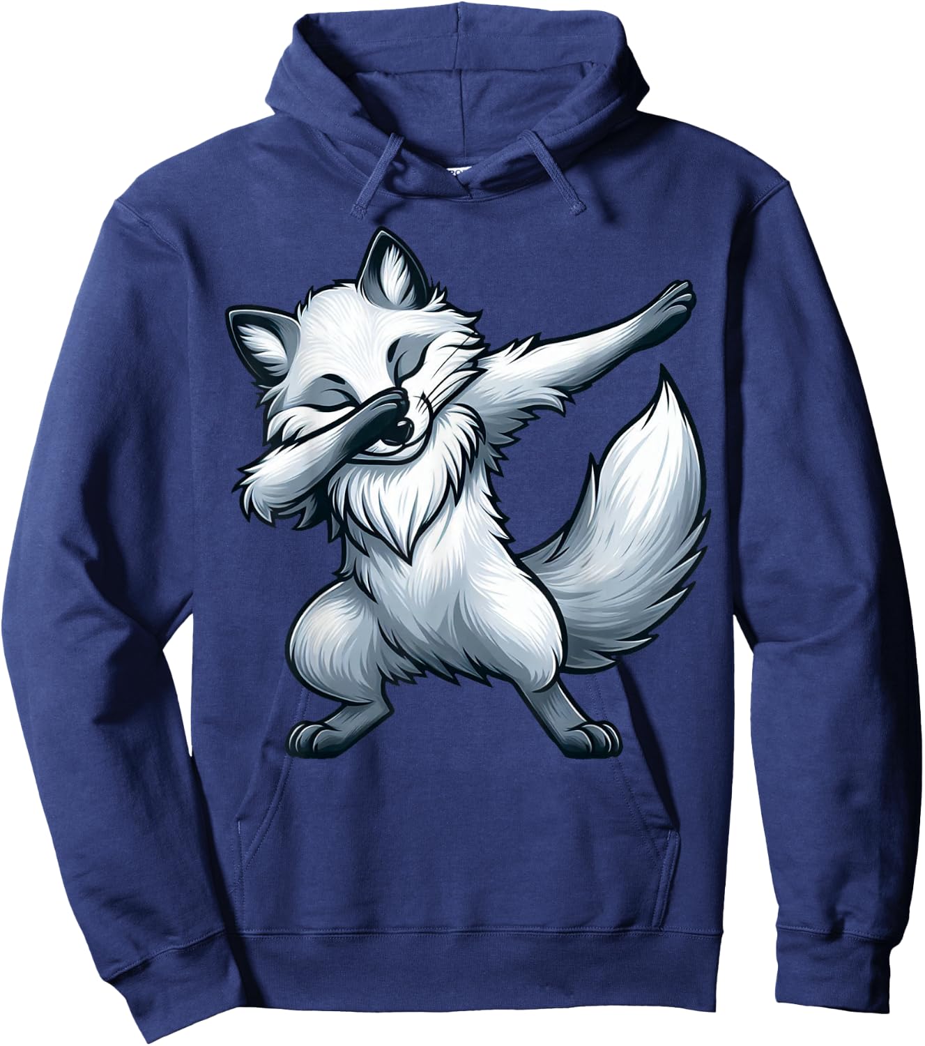 Dabbing Arctic Fox Lover Artic Fox Polar Region White Animal Hoodie - Hoodie | Navy