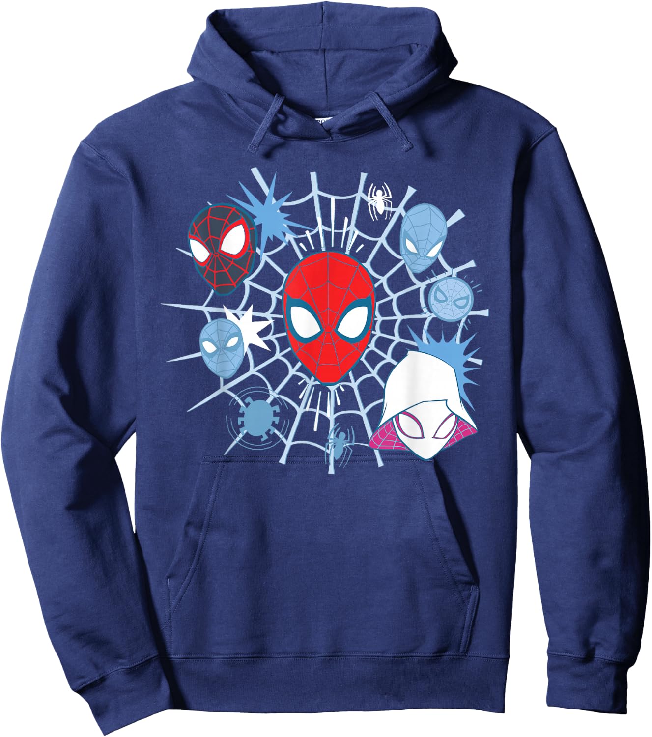 Marvel Spider-Man Team Spidey Big Face Collage Hoodie - Hoodie | Navy