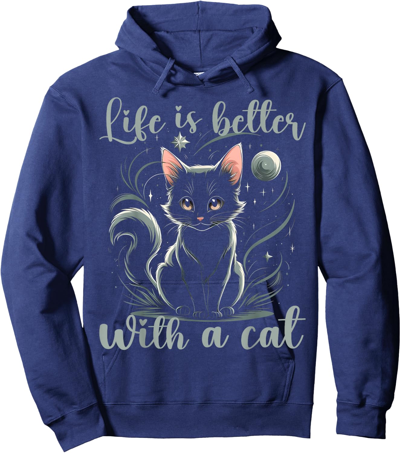 Cats Lover Funny Cute Cat Hoodie - Hoodie | Navy