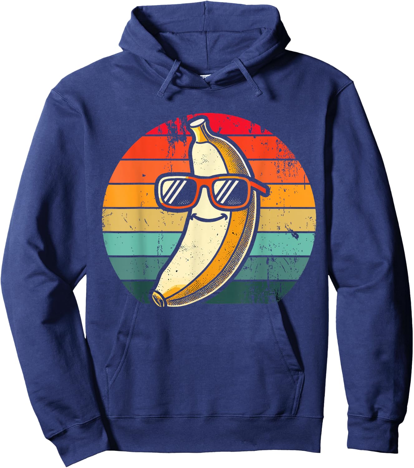 Retro Banana Novelty Men Women Kids Funny Banana Hoodie - Hoodie | Navy