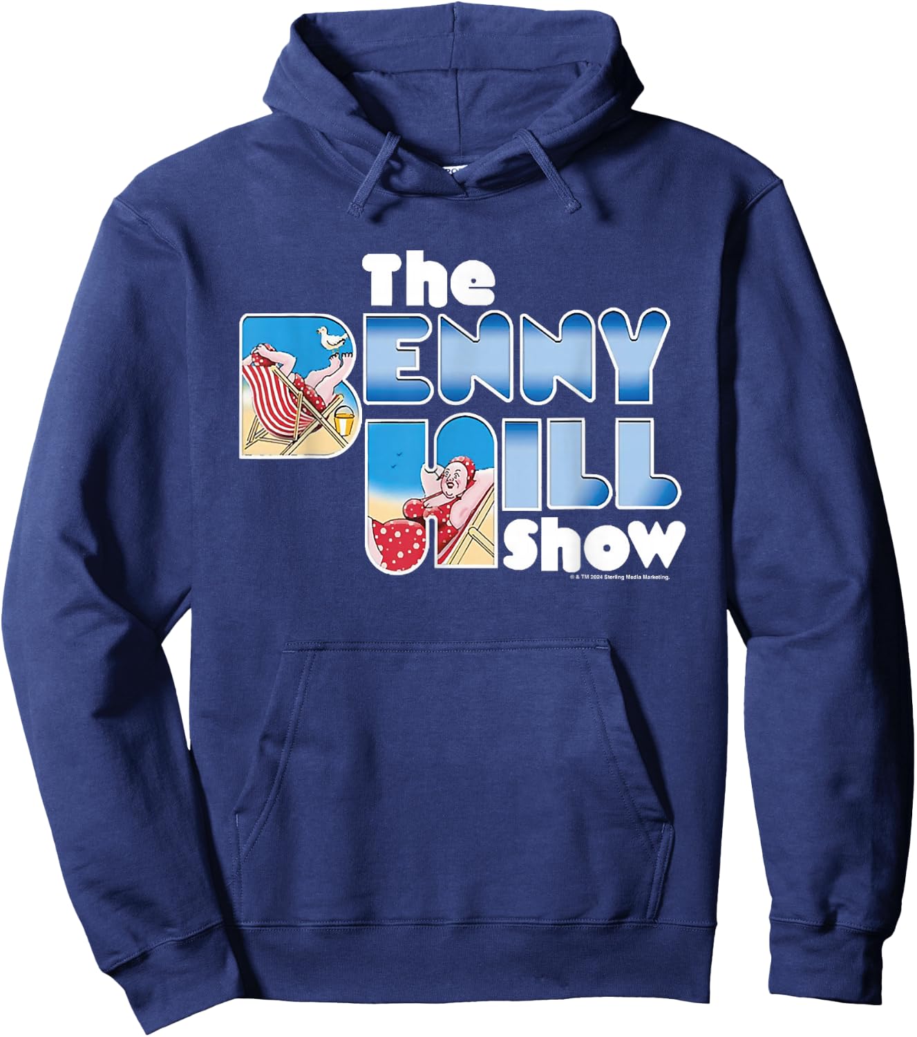 Sunbathing Lady At The Beach Text Hoodie - Hoodie | Navy