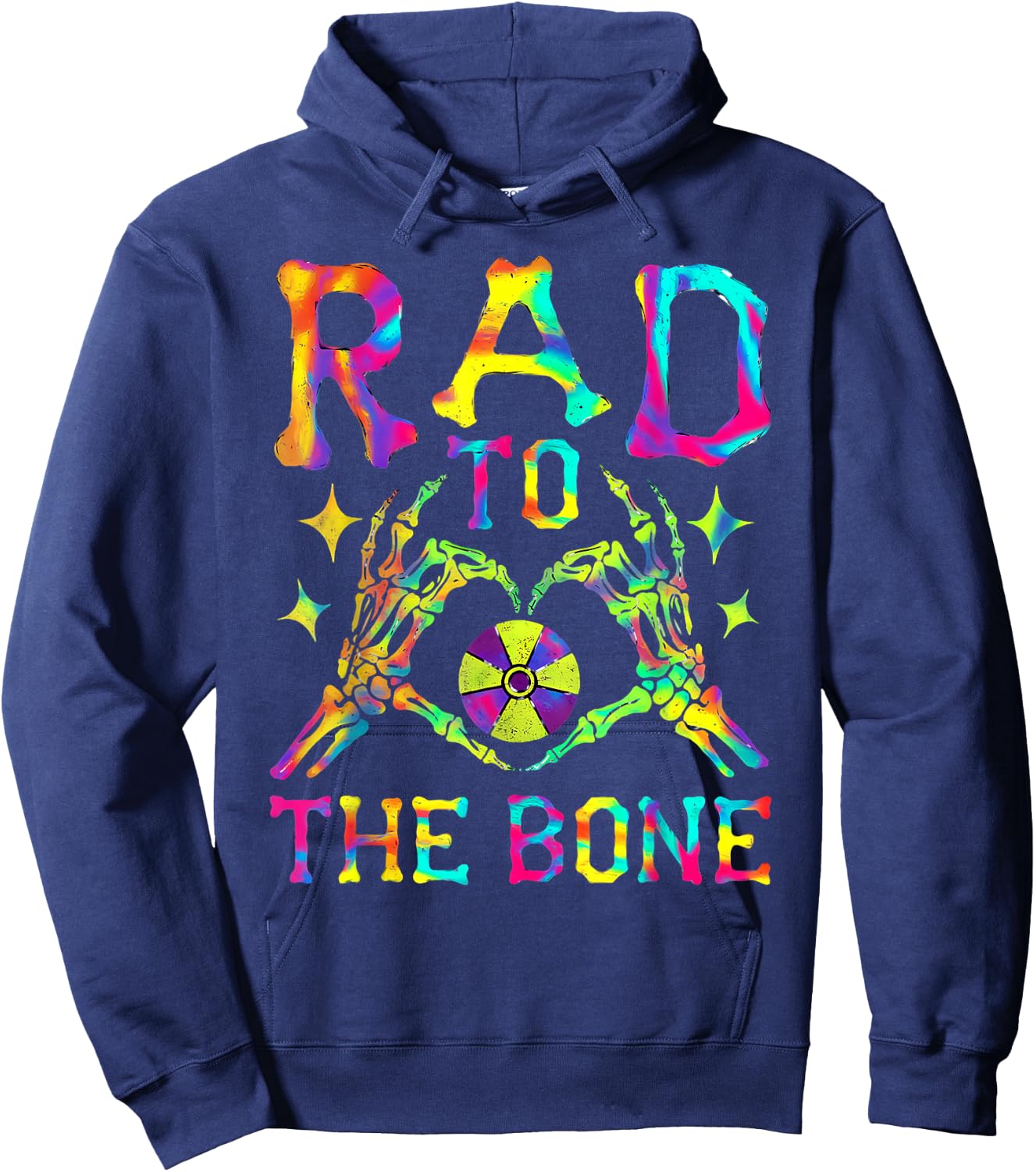 Rad to The Bone Tie Dye Radiology Heart Radiology Xray Tech Hoodie - Hoodie | Navy