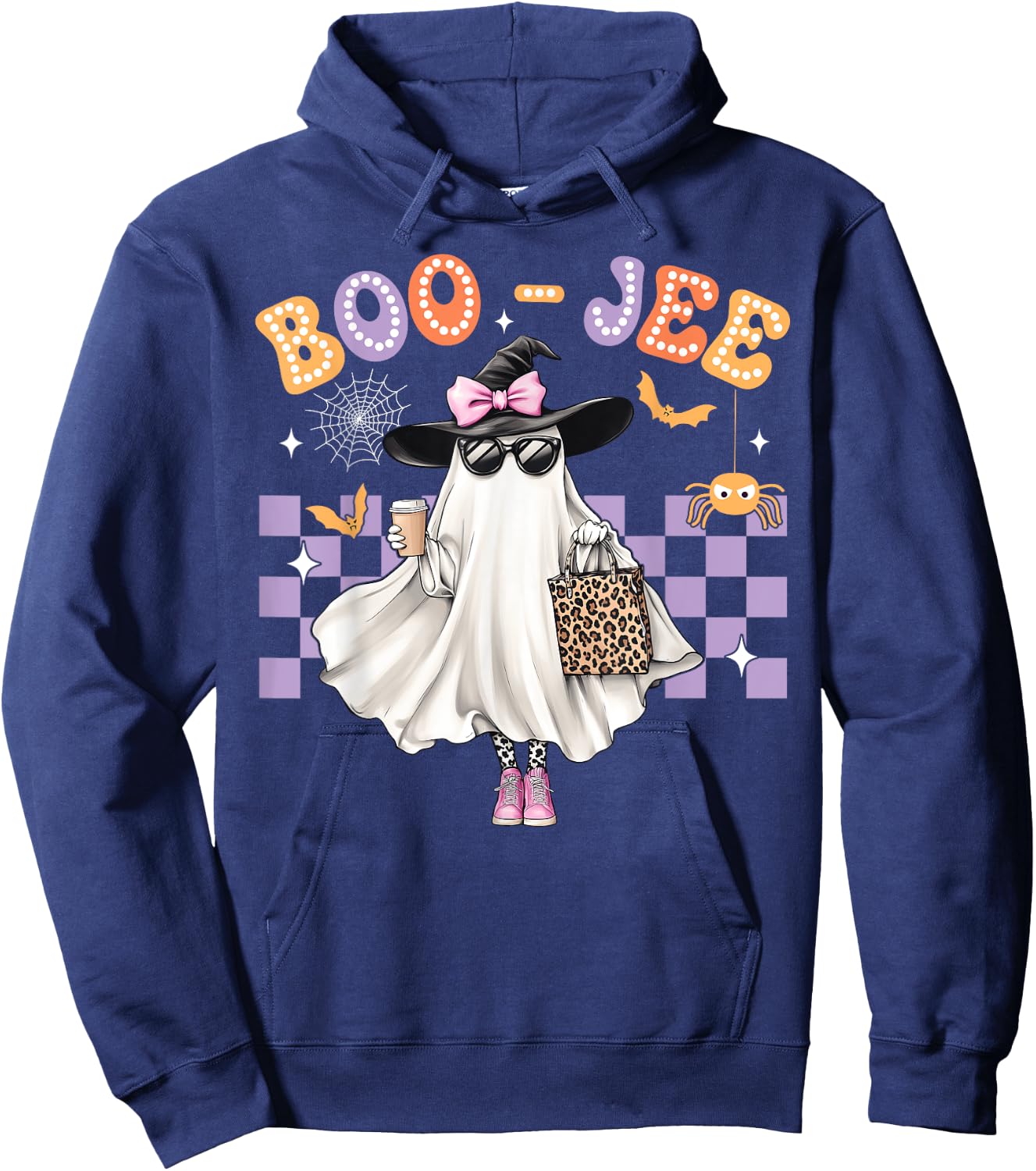 Spooky Season Cute Ghost Funny Halloween Boujee Boo-Jee Hoodie - Hoodie | Navy