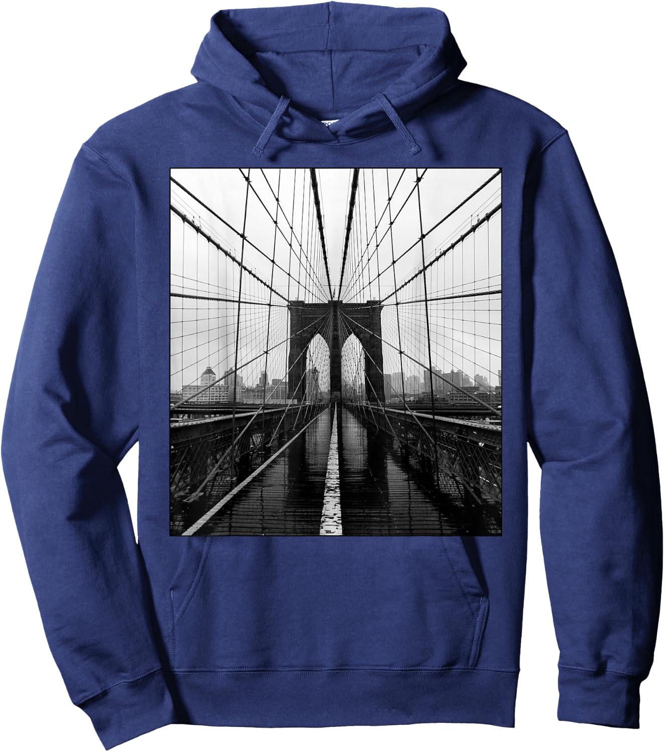 Brooklyn Bridge Photo Art NYC New York City Skyline Brooklyn Hoodie - Hoodie | Navy