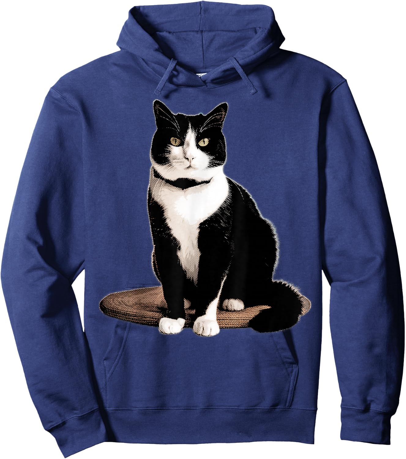 Cat Tuxedo Cat , Women's, Black, Small, Short Sleeve, Classic Fit, Tuxedo Cat Design Hoodie - Hoodie | Navy