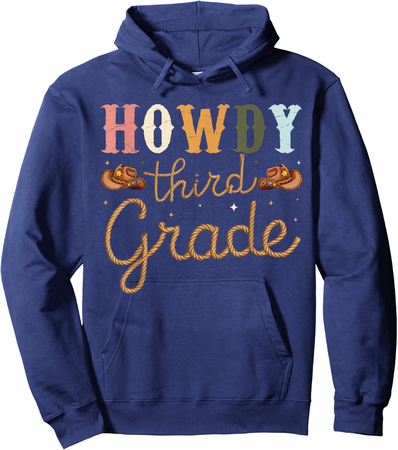 3rd Grade Teacher Rodeo Country Western Howdy Third Grade Hoodie - Hoodie | Navy