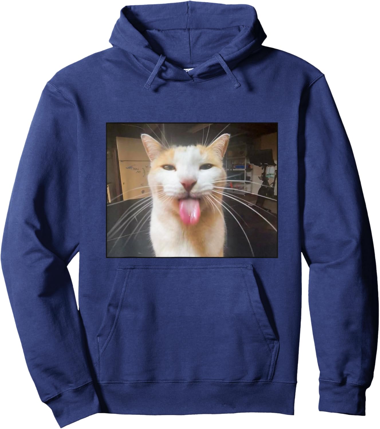 Silly Bleh Cat Meme Hoodie - Hoodie | Navy