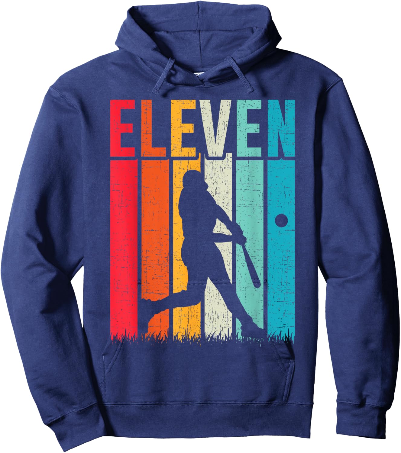 11th Birthday Retro Baseball 11 Years Old Boy Girl Hoodie - Hoodie | Navy