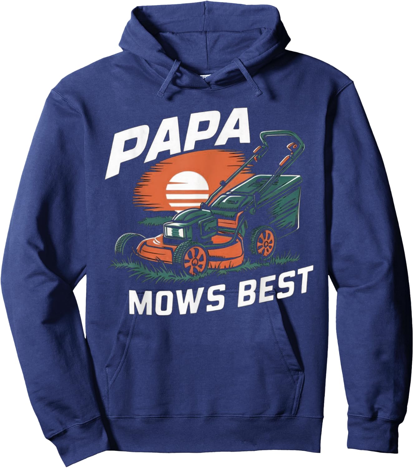 Papa Mows Best Funny Lawn Mower Dad Grandpa Hoodie - Hoodie | Navy