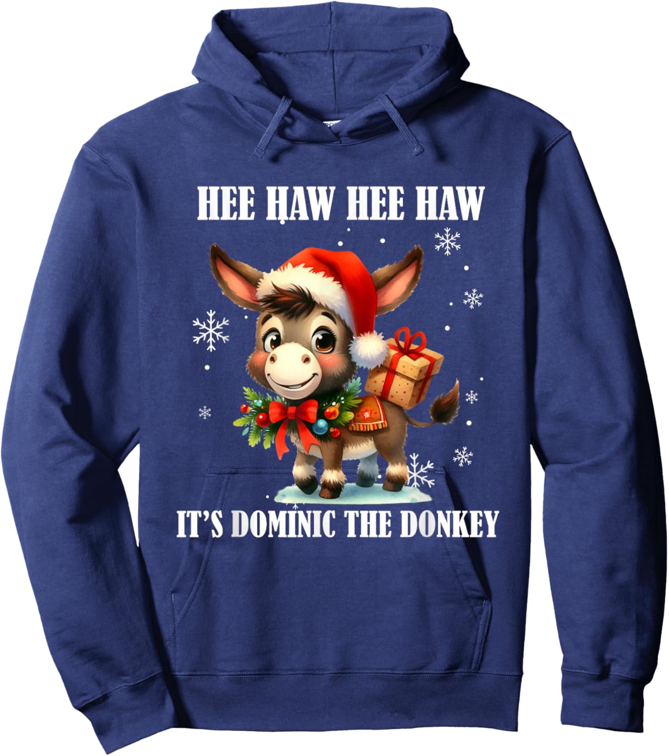 Fun Ugly Christmas Traditions Celebration Funny Christmas Italian Christmas Donkey Dominic The Donkey Hoodie - Hoodie | Navy