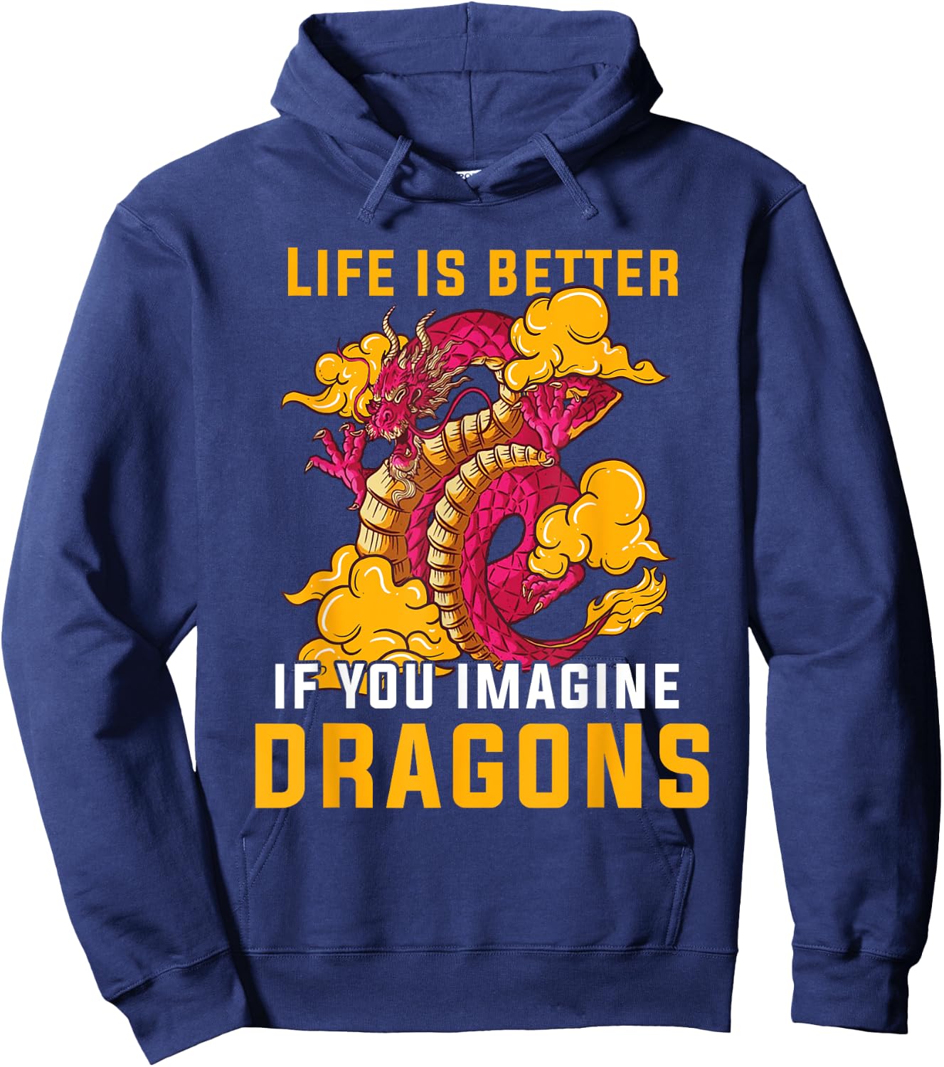 Dragon Creature Fire Fantasy Creature Magic Japanese Hoodie - Hoodie | Navy