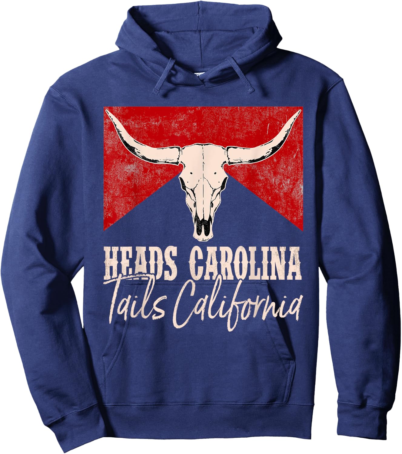 Heads Carolina Tails California Western 90's Style Costume Hoodie - Hoodie | Navy