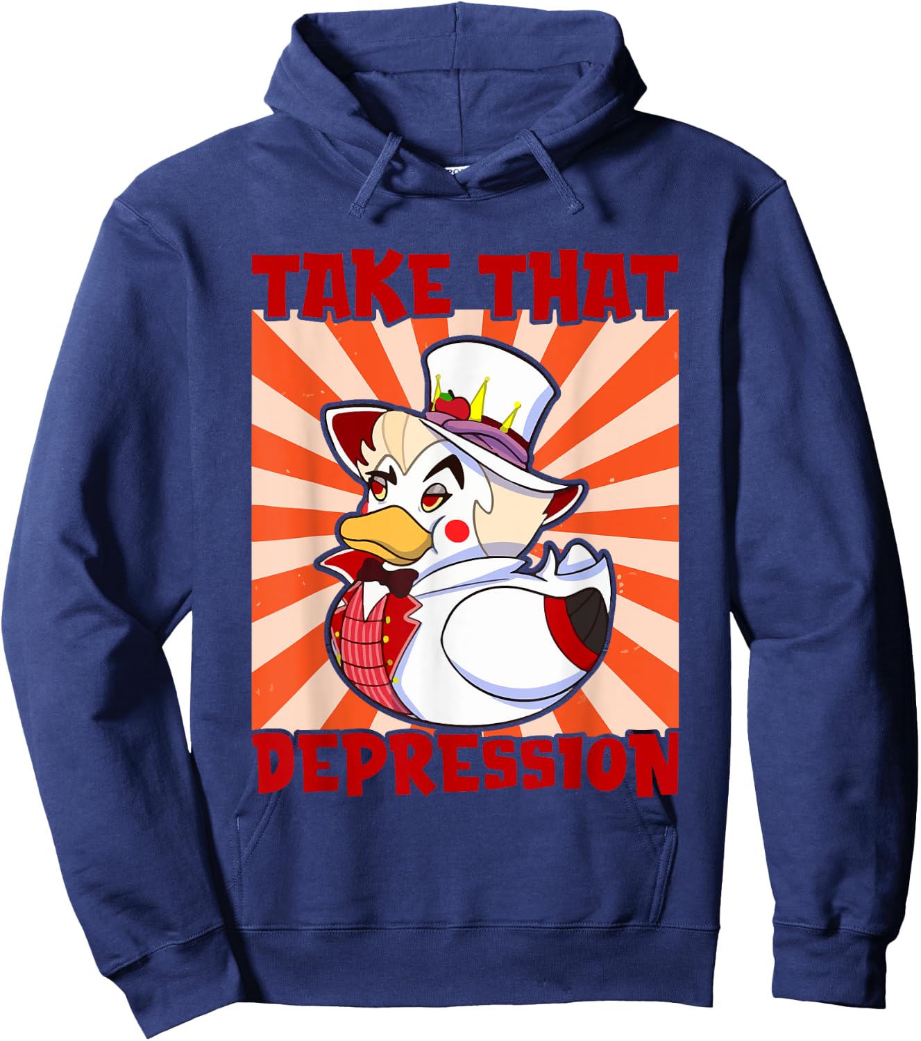 Take That Depression Duck, Duck Retro Vintage Hoodie - Hoodie | Navy