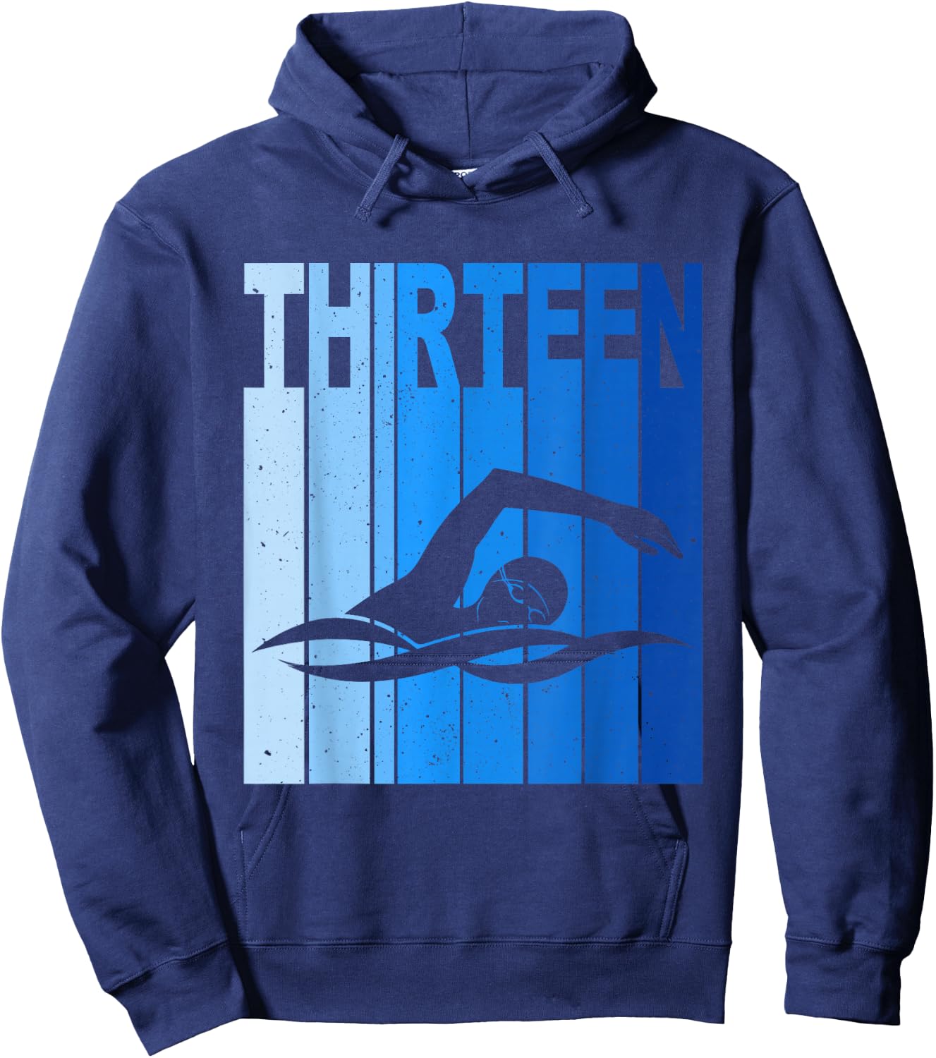 13th Birthday Swimming 13 Year Old Birthday Swimmer Hoodie - Hoodie | Navy